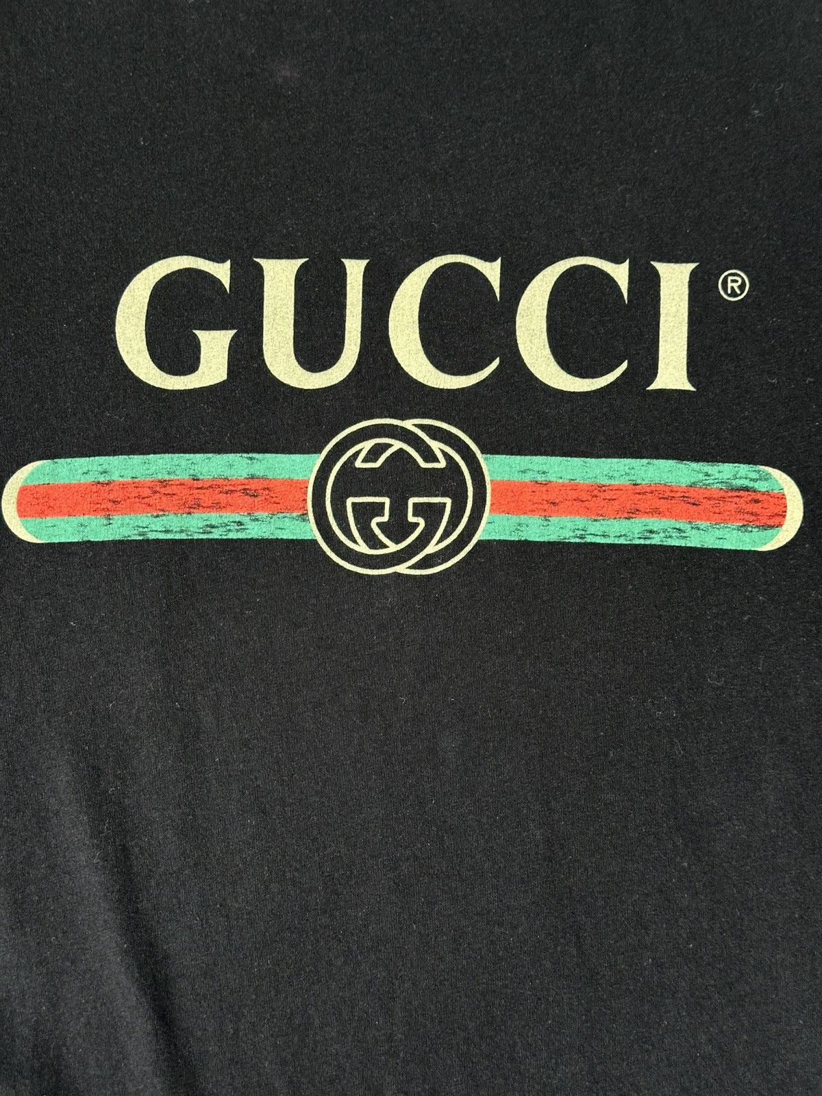 Gucci Gucci - Classic Logo Distressed - Short Sleeve Shirt - Black Size US XL / EU 56 / 4 - 6 Thumbnail