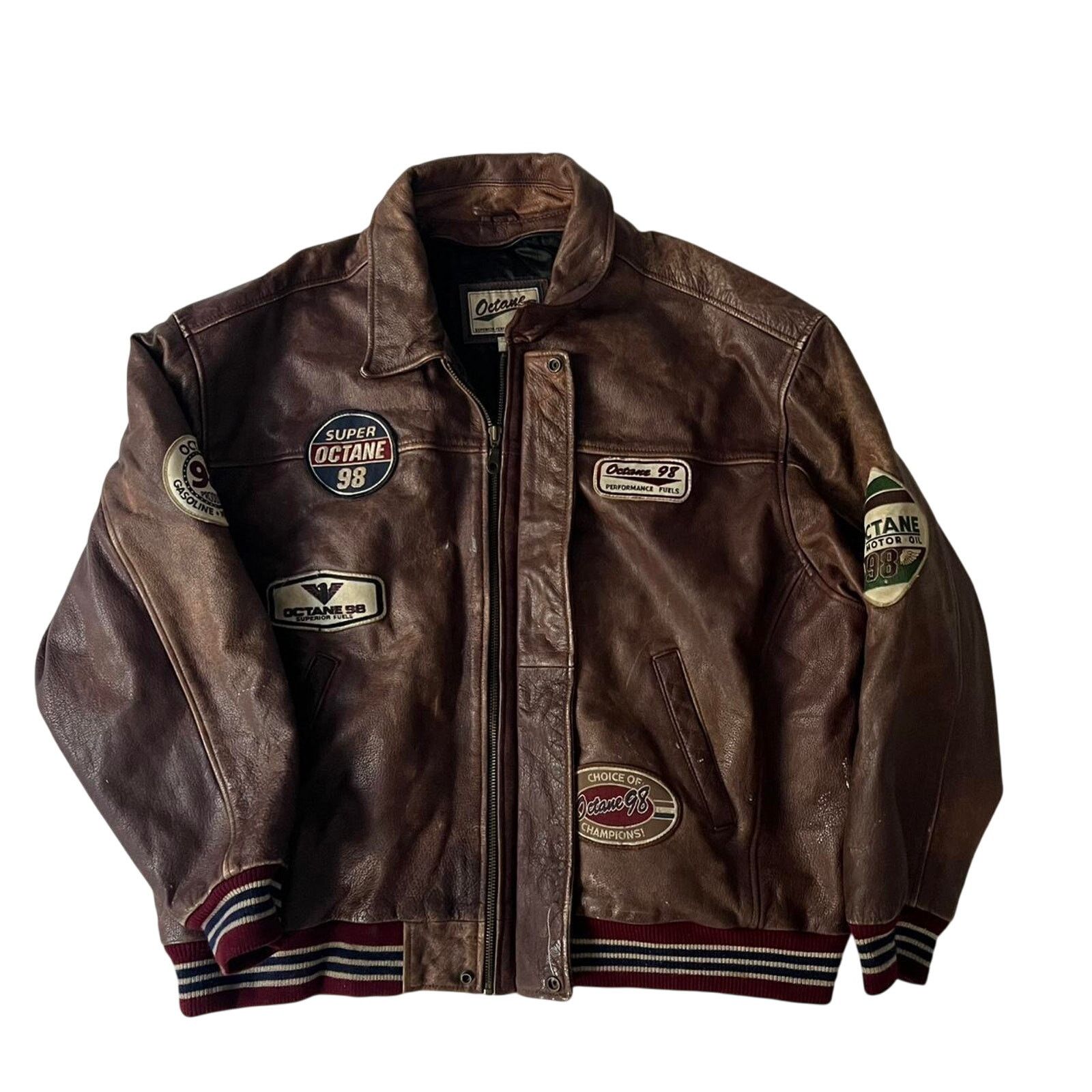 Other Brown leather varsity bomber jacket Size US XL / EU 56 / 4 - 1 Thumbnail