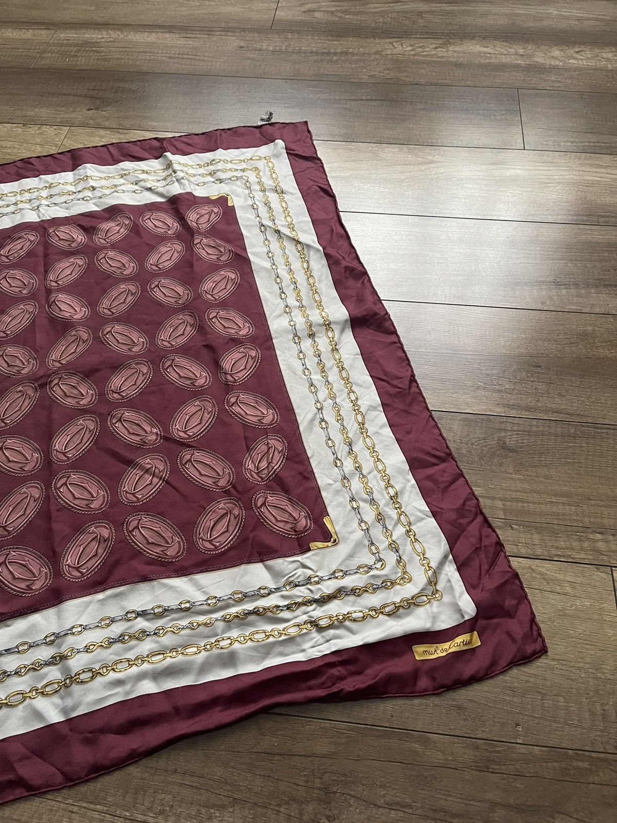 Cartier Must de Cartier Vintage Silk Scarf 90s Italy Size ONE SIZE - 4 Thumbnail