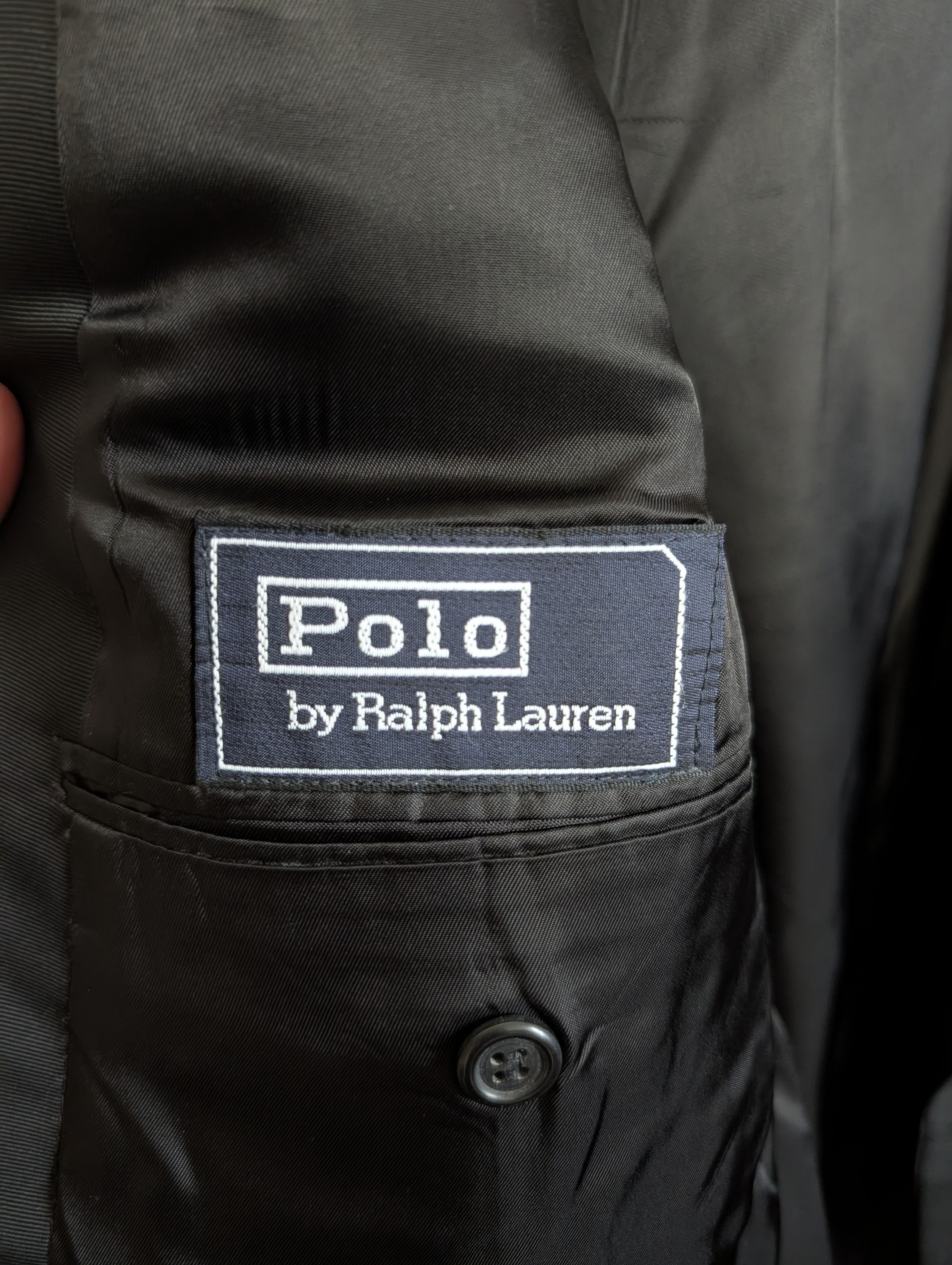 Polo Ralph Lauren Polo VTG MiUSA Black Satin Lapel Tuxedo Jacket 46R Size 46R - 11 Thumbnail