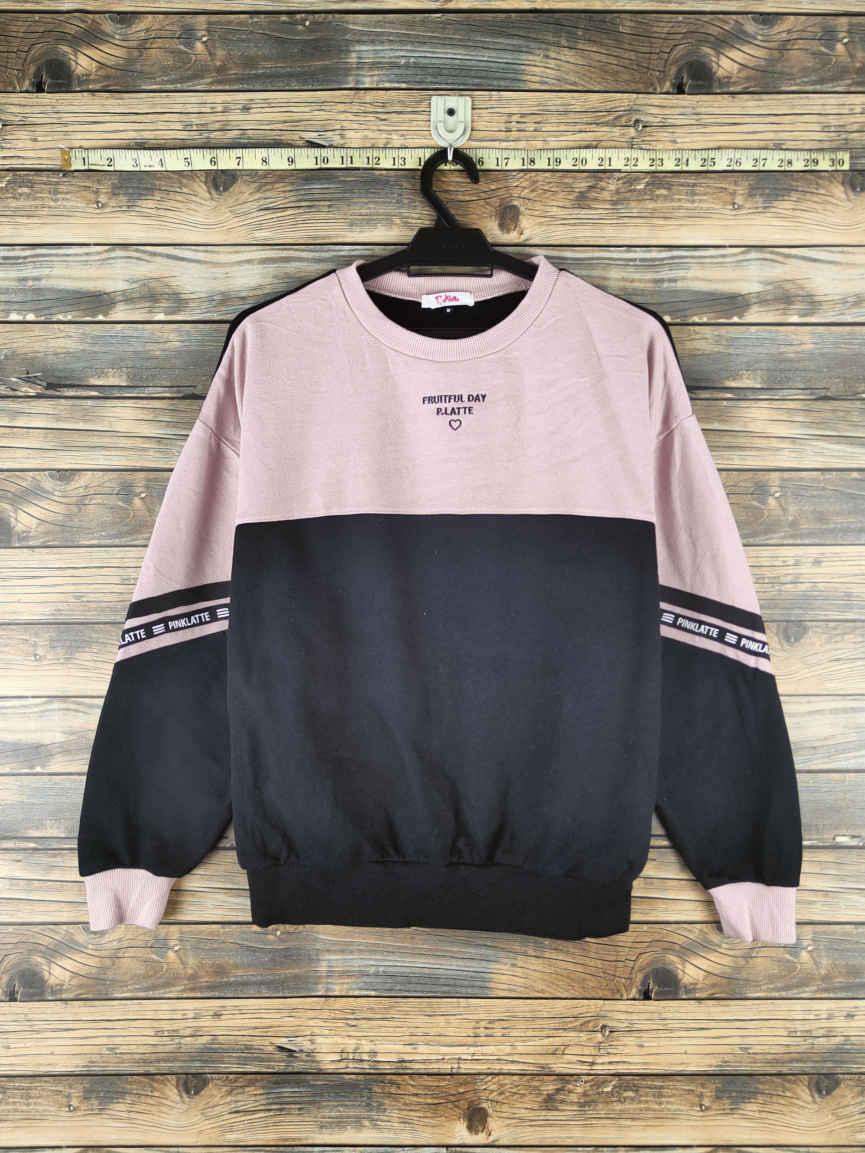 Japanese Brand VINTAGE Pinklatte Black Pink Sweatshirts Size M / US 6-8 / IT 42-44 - 1 Thumbnail