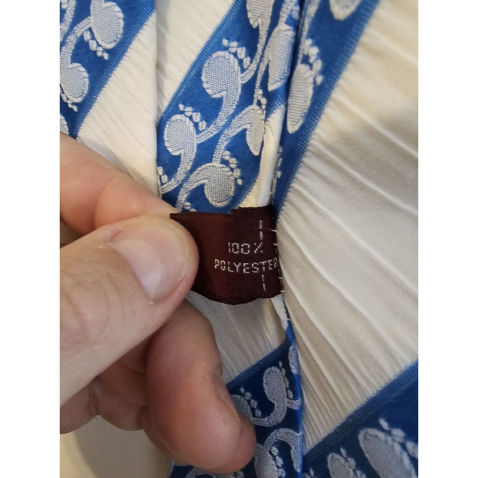 REGAL Vintage Designer Collection Regal Men's Necktie - White/Blue Size ONE SIZE - 4 Thumbnail