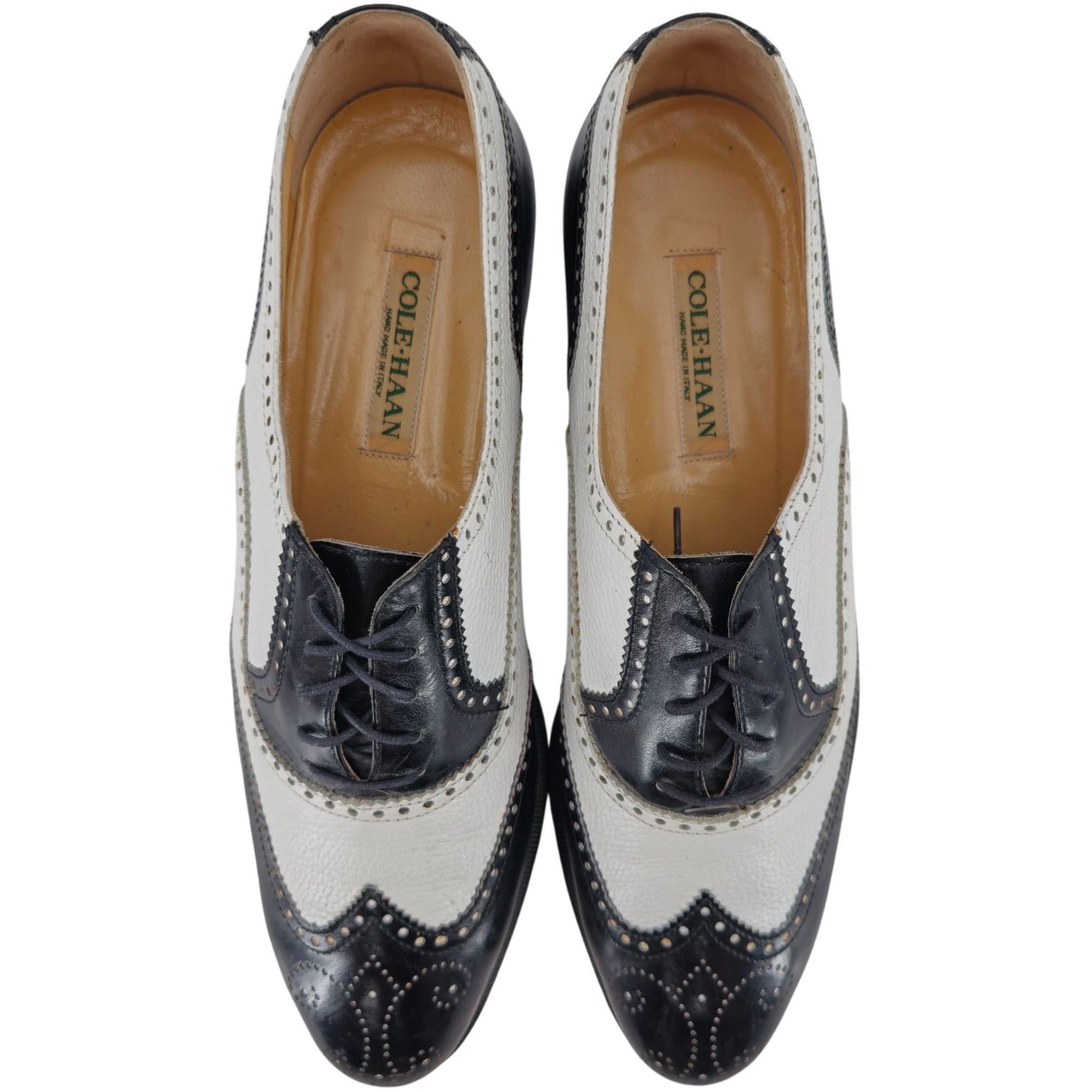 Cole Haan Vintage Bespoke Cole Haan Black White Leather Spectators 9.5 Size US 9.5 / EU 42-43 - 8 Thumbnail