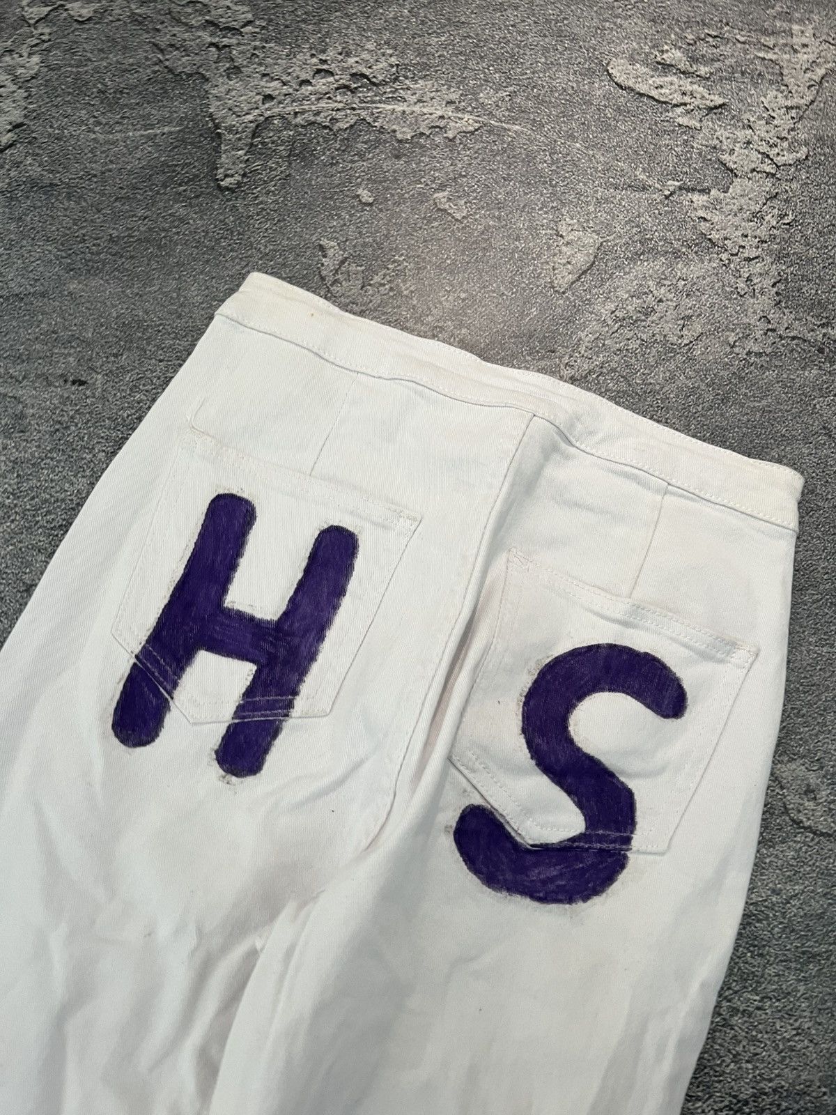 Japanese Brand Distressed White Glamour Flare Jean / Hysteric Glamour Style Size US 28 / EU 44 - 5 Thumbnail