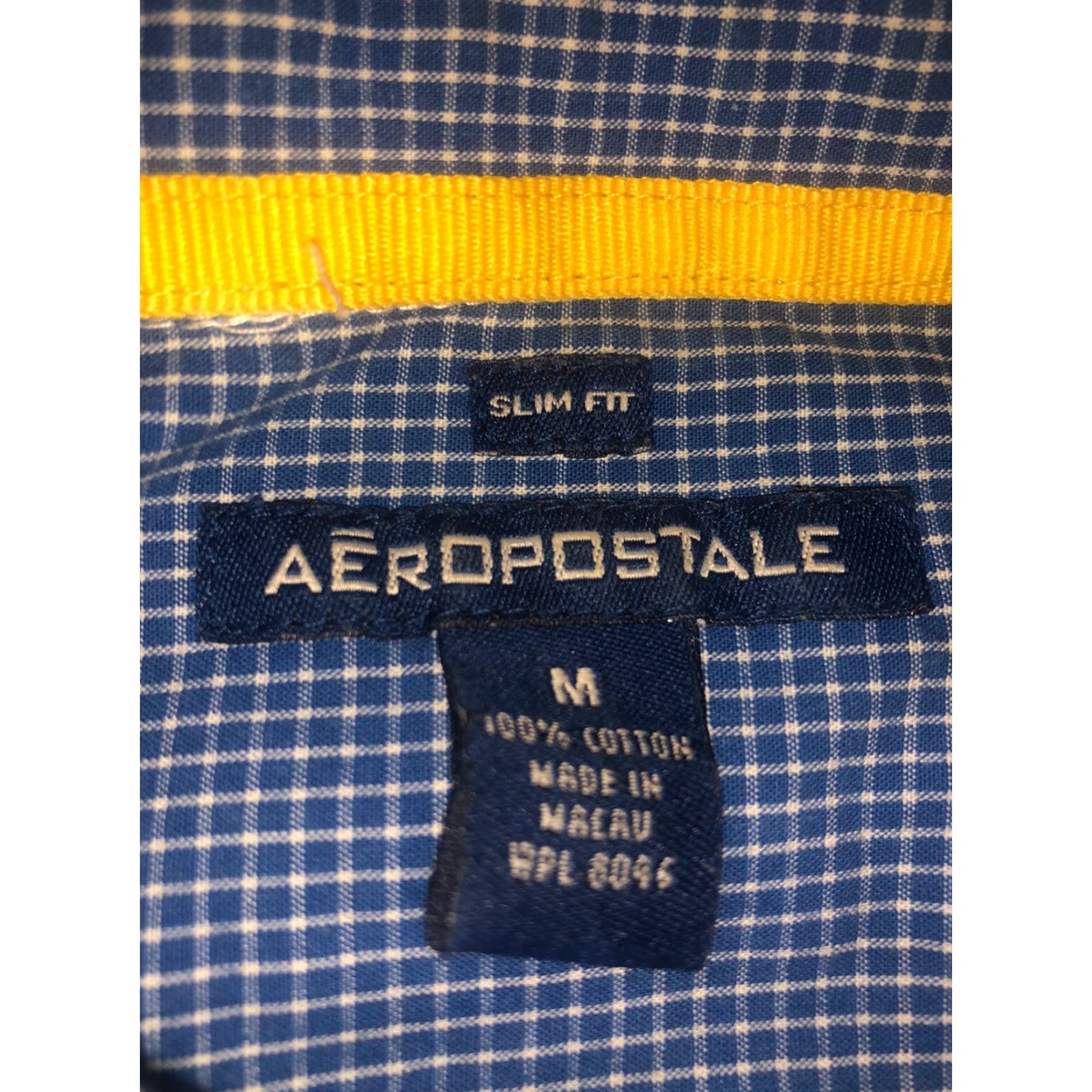 Vintage Aéropostale Shirt Slim Fit Men M Plaid Button-Up Long Sleeve Blue Casual Formal 90s Preppy Designer Carriage? Size US M / EU 48-50 / 2 - 2 Thumbnail