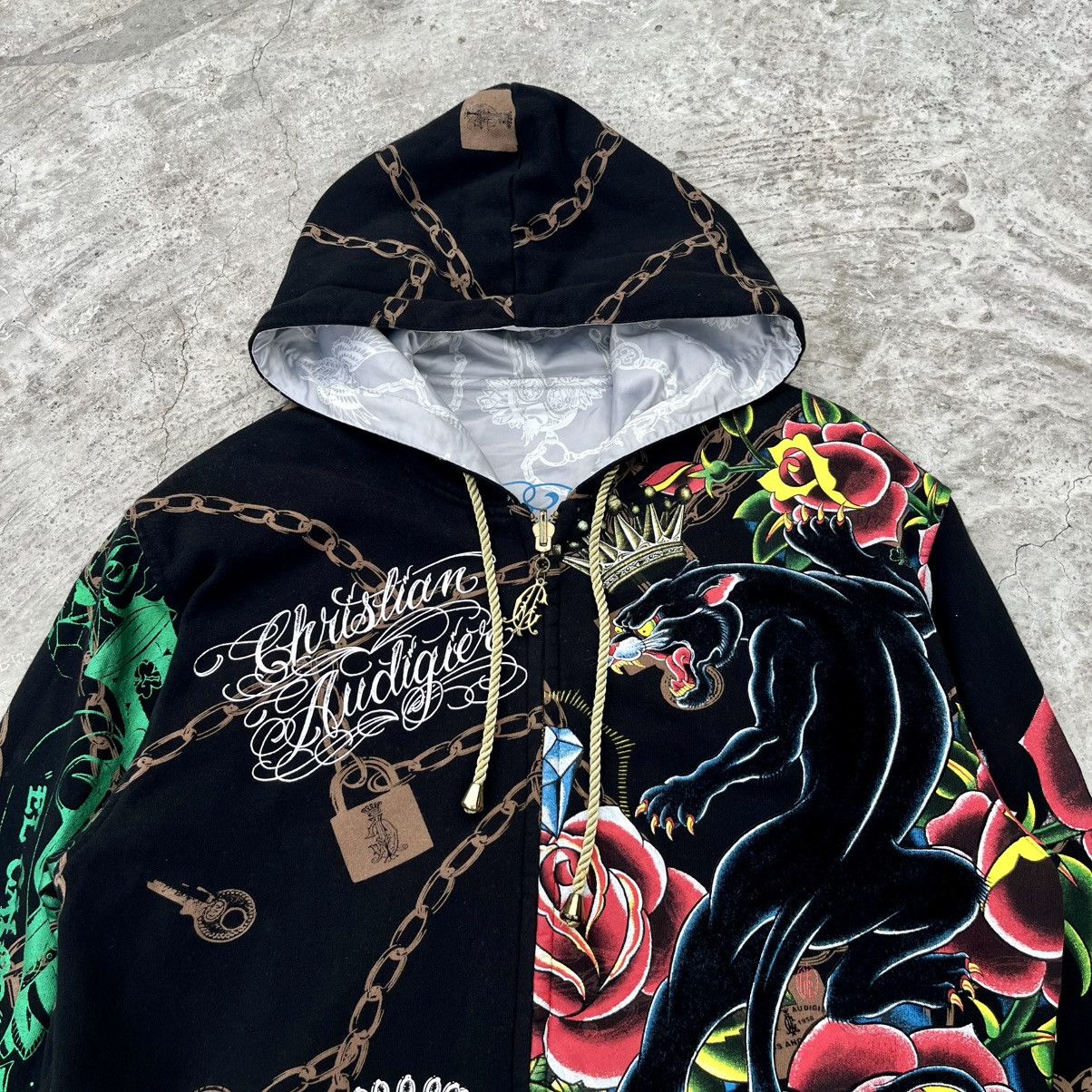 Christian Audigier Christian Audigier Tatoo Reversible Zip Hoodie Size US L / EU 52-54 / 3 - 2 Thumbnail