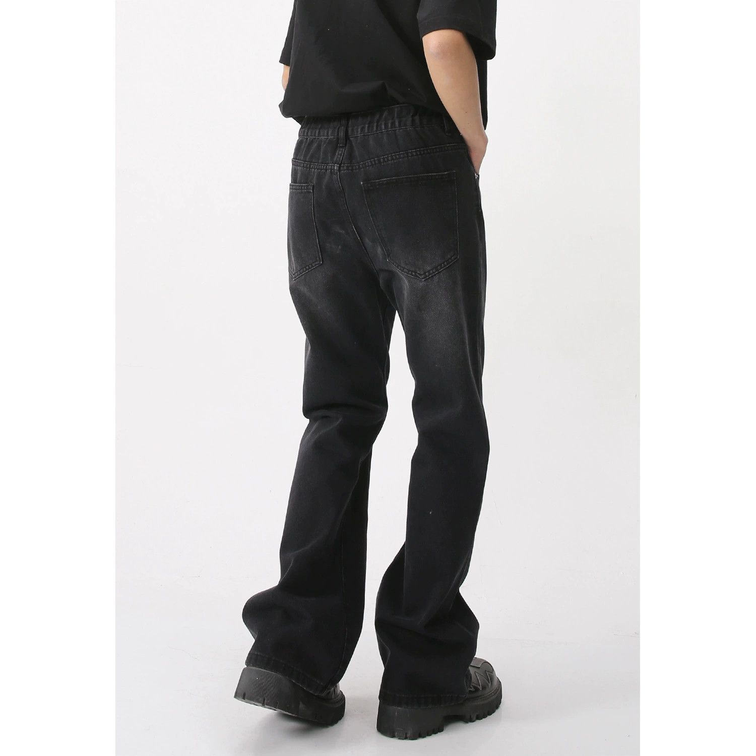 Jean Japanese retro distressed elastic waist casual jeans Size US 32 / EU 48 - 4 Thumbnail
