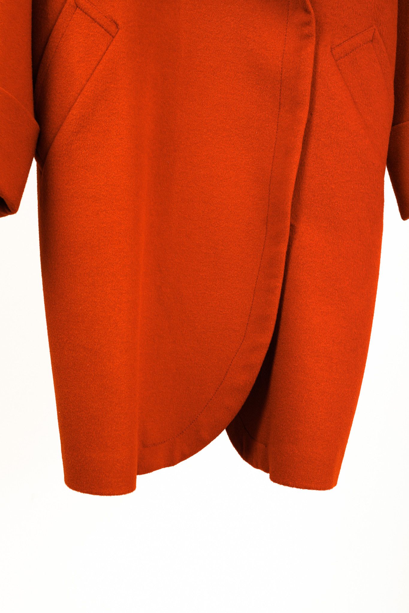 Other Tavan & Mitto Red Wool Shawl Collar Kimono-Sleeve Midi Coat Size S / US 4 / IT 40 - 8 Thumbnail
