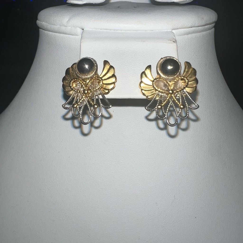 Vintage Vintage Multi Metal Wire Angel Earrings Size ONE SIZE - 1 Thumbnail