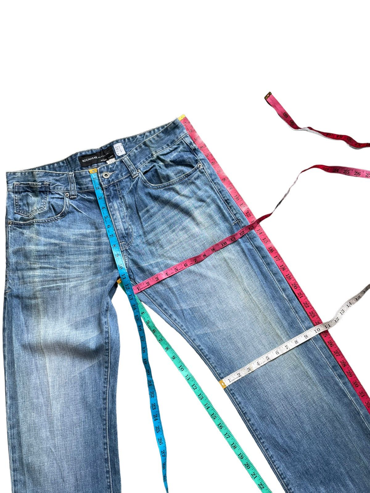 JNCO × Rocawear Rocawear R+ Classic Fit Faded Denim Size US 37 - 22 Thumbnail