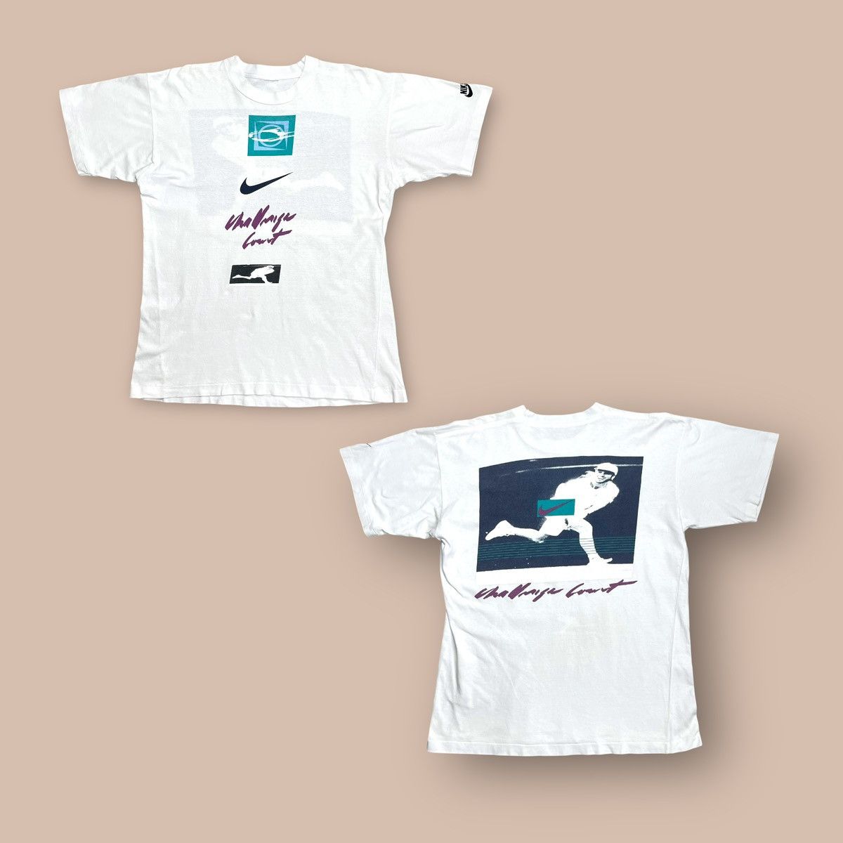 Nike Vintage 90's Nike Challenge Court Tee Size US L / EU 52-54 / 3 - 1 Thumbnail