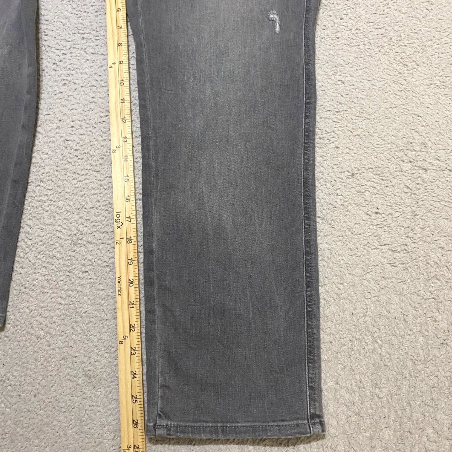 Vintage Chicos Jeans Gray Denim 16P Slim Straight High Rise Petite 5-Pocket Design Medium Wash Women Mens Girls Distress Size 38" / US 16 / IT 52 - 6 Thumbnail