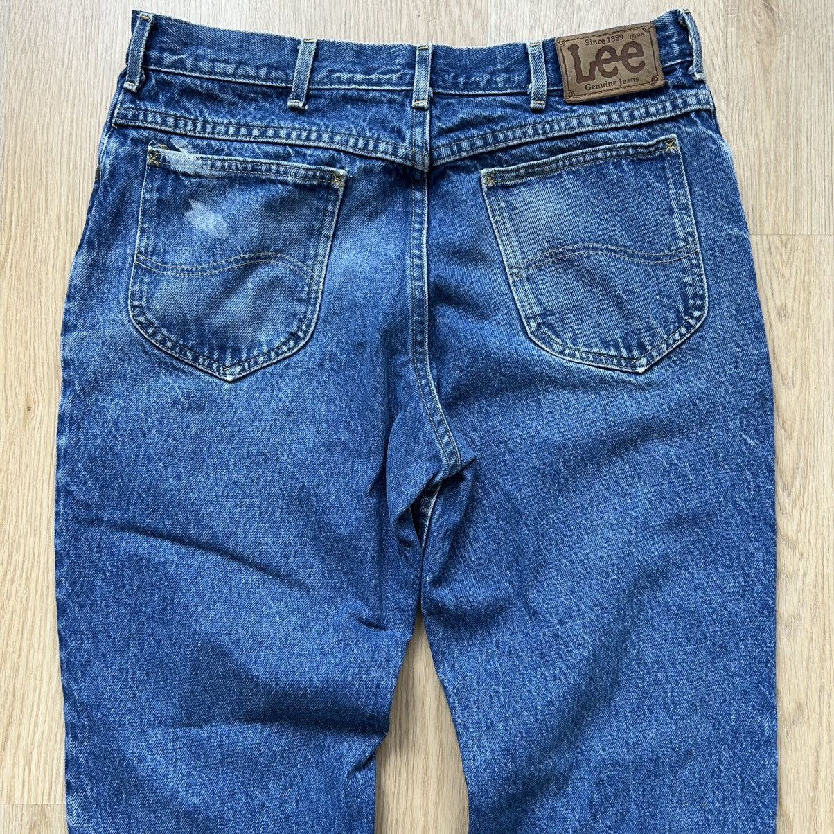 Lee Vintage 90s Lee Dark Wash Distressed Denim Jeans Size US 32 / EU 48 - 9 Thumbnail