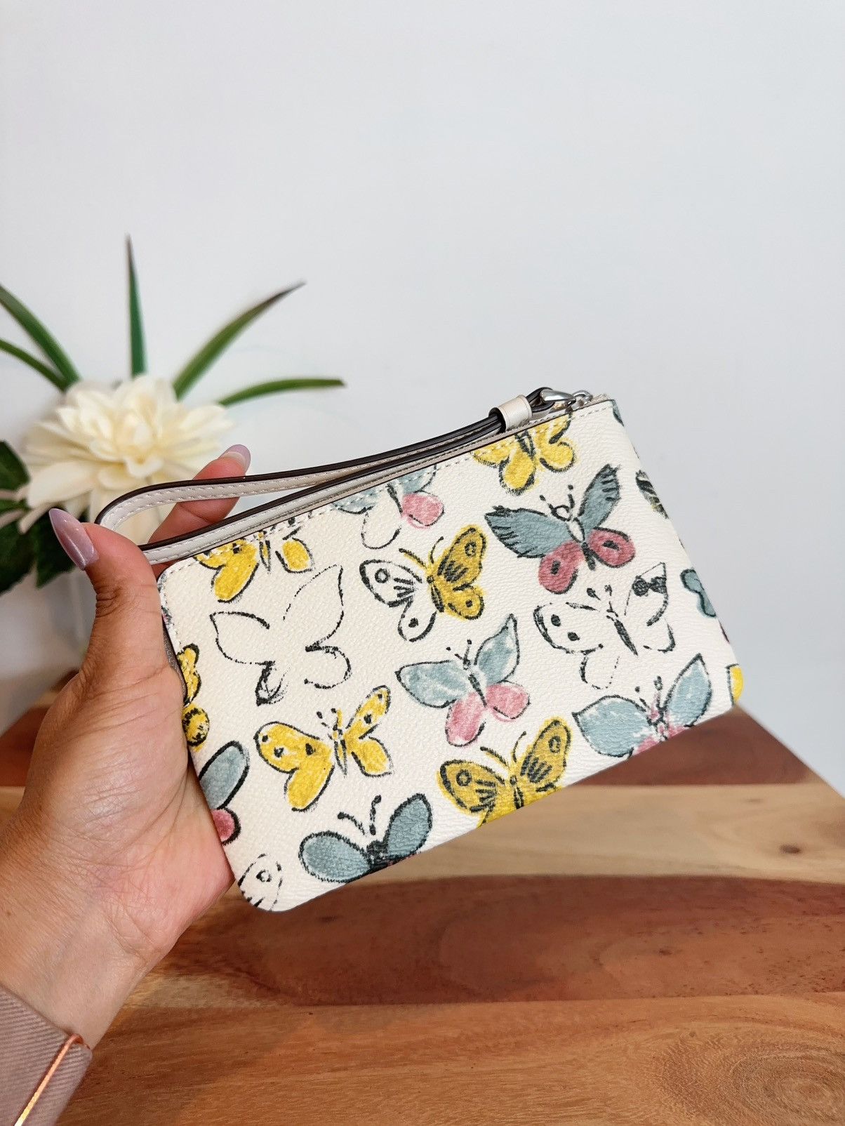 Coach NWT Coach Corner Zip Wristlet With Butterfly Print Size ONE SIZE - 2 Thumbnail