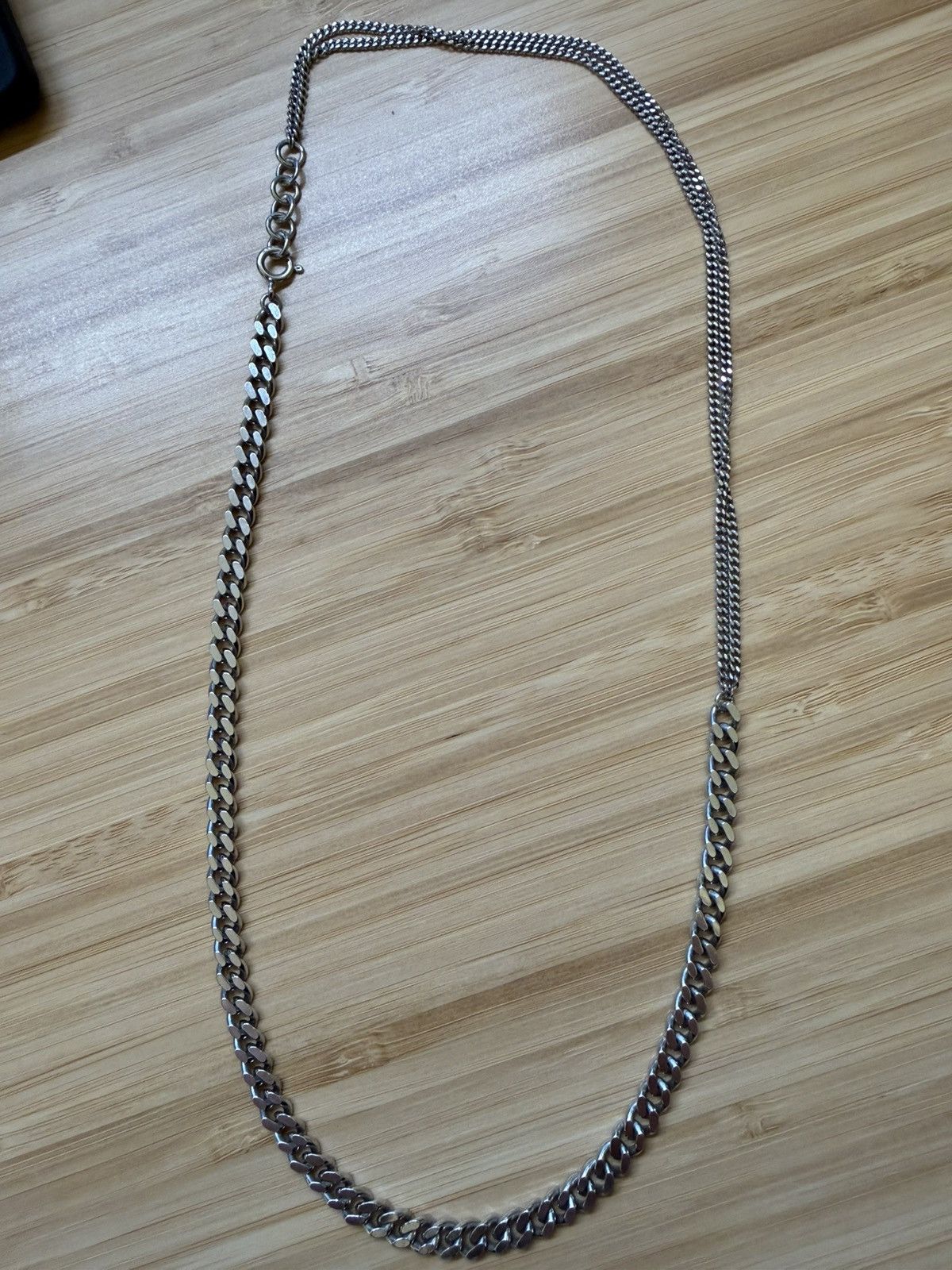 RECYCLED SILVER CURB-CHAIN NECKLACE