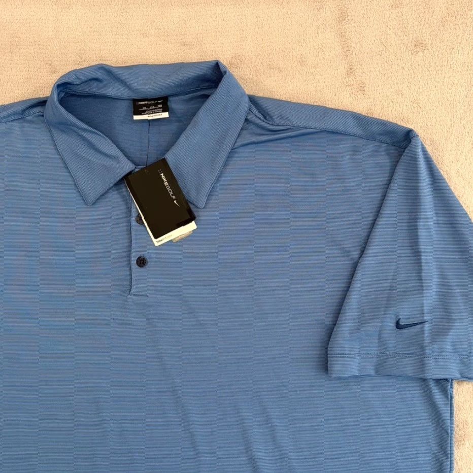 Nike NIKE GOLF Polo Shirt Short Sleeve Stretch Dri-FIT UV Blue 3XL Mens Regular Size US XXL / EU 58 / 5 - 3 Thumbnail