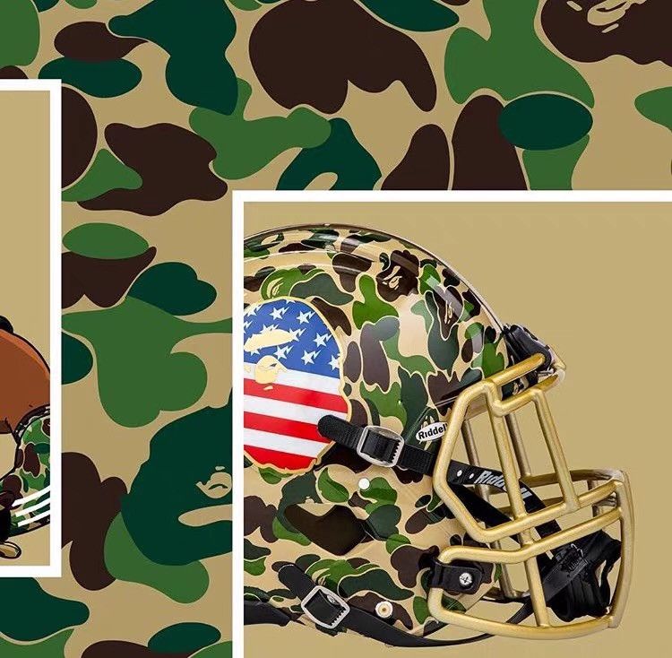 Riddell Bape x Adidas Collaboration Football Helmet Q5 Size ONE SIZE - 8 Thumbnail