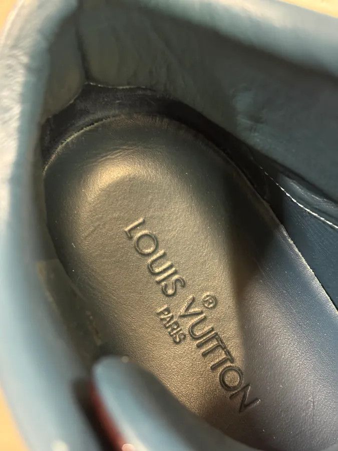 Louis Vuitton Louis Vuitton Grey Leather Damier High-Top Sneaker Size US 8 / EU 41 - 10 Thumbnail