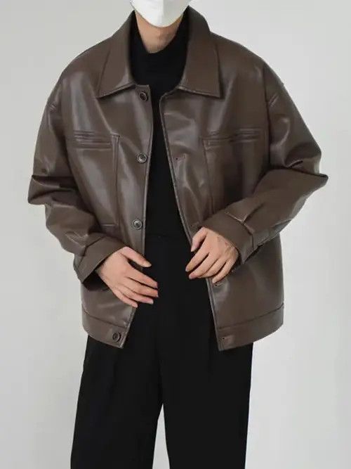 Other Korean fashion retro faux leather jacket Size US L / EU 52-54 / 3 - 3 Thumbnail