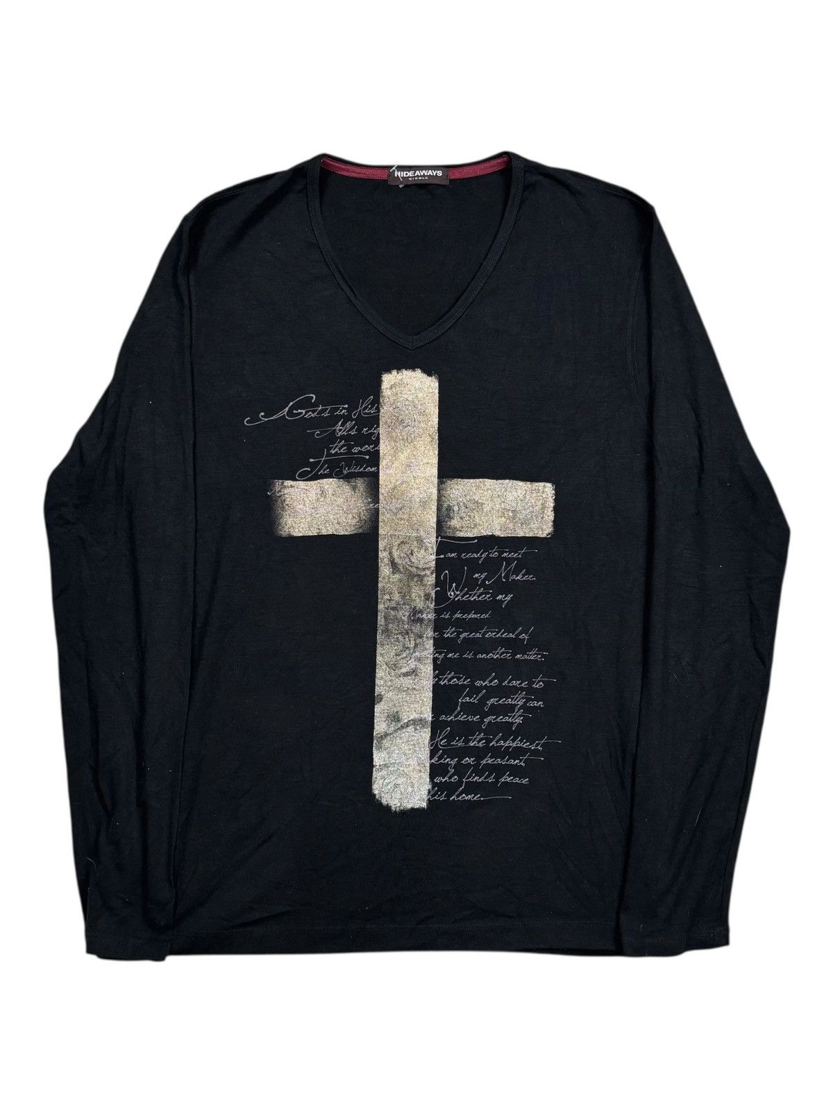 KMRii 2000s Hideways Nicole - Vkei Style Cross Poem Vneck LS Size US M / EU 48-50 / 2 - 1 Thumbnail