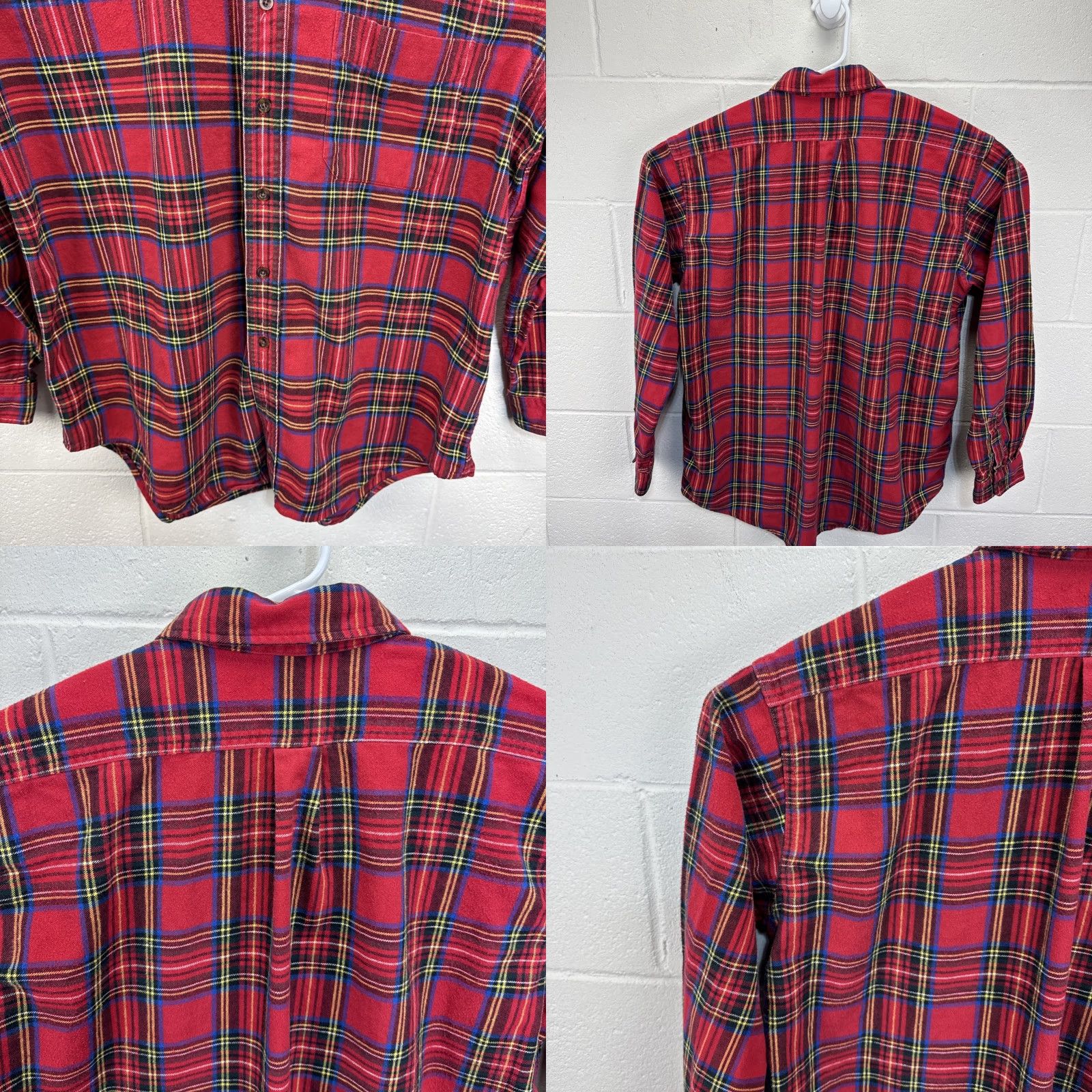 Vintage VINTAGE L.L.Bean DL10 Men’s Large Shirt Red Plaid Flannel Cotton Pocket Button-Up Christmas Plaid Shirts Mens Regular Long Sleeve Size US L / EU 52-54 / 3 - 9 Thumbnail