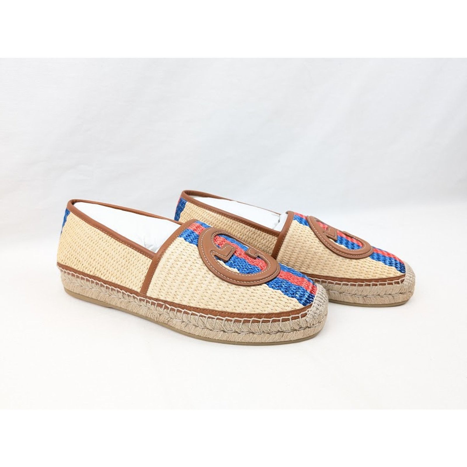 Gucci o1rshd1 Interlocking G Raffia Espadrilles in Multicolor Size US 9 / EU 42 - 11 Thumbnail