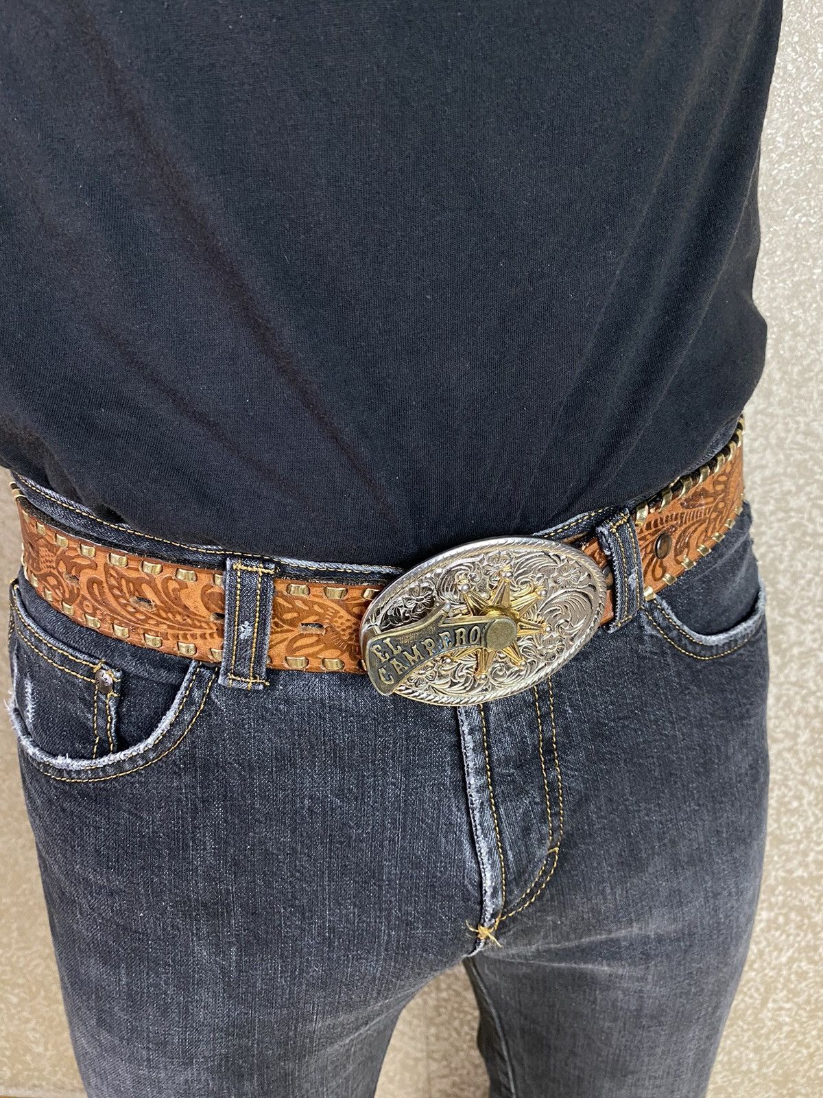 Designer × Leather × Vintage Leather Belt El Campero Very Rare 1987 Size ONE SIZE - 3 Thumbnail