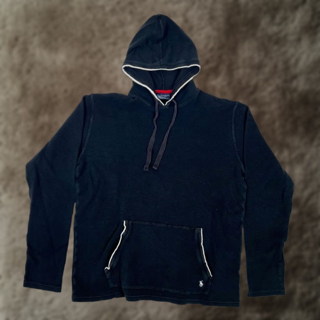 Polo Ralph Lauren Polo Ralph Lauren Sleepwear Hoodie Mens Large Black Waffle Knit Pajama Top Size US L / EU 52-54 / 3 - 1 Thumbnail