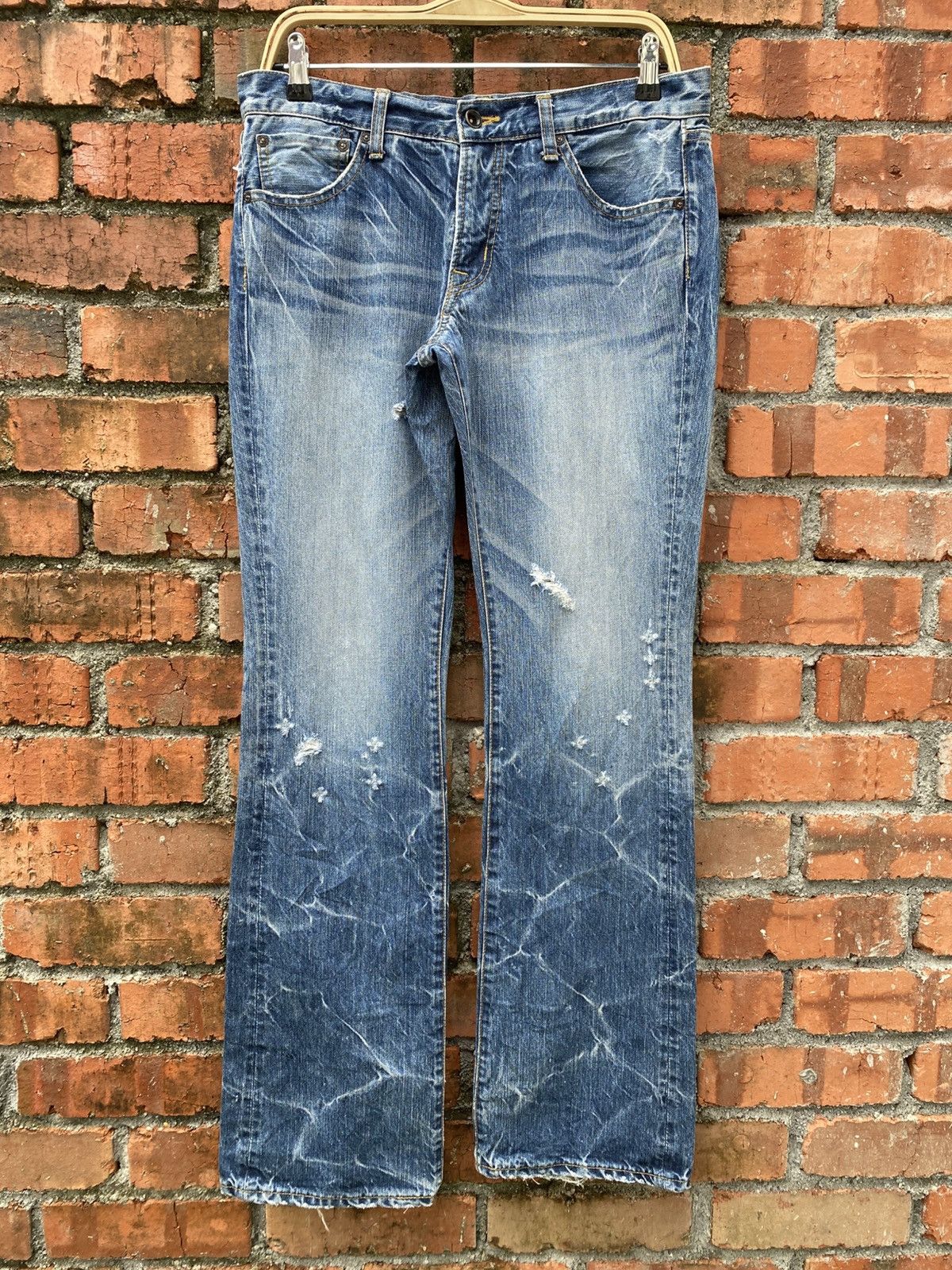 Blue Blue Japan × If Six Was Nine × Tornado Mart W33x33.5 blue way flare boot cut denime japanese brand Size 33" - 1 Thumbnail