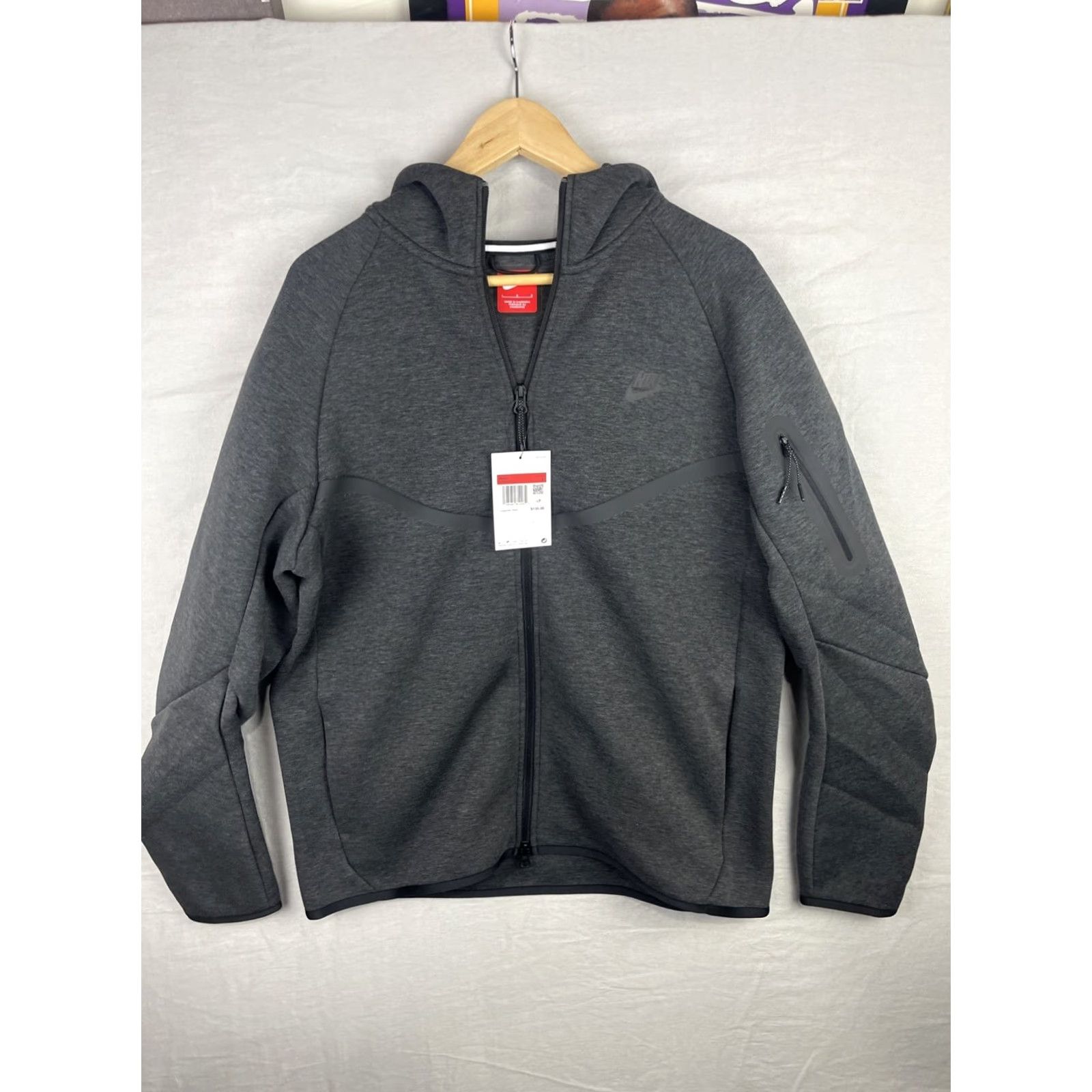 Nike Nike Tech Fleece Hoodie Mens Large Black Heather Full Zip Jacket HV0949-032 Size US L / EU 52-54 / 3 - 2 Thumbnail