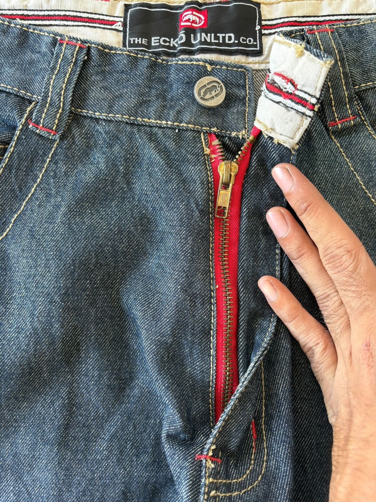 Ecko Unltd. Y2K Ecko Cargo Style Wide Leg Skate Denim Pants Size US 30 / EU 46 - 3 Thumbnail