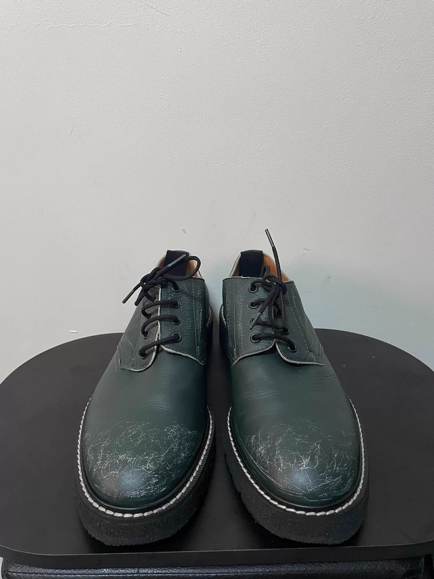 Maison Margiela Maison Margiela Vintage Dark Green Distressed Derby 43 Size US 10 / EU 43 - 2 Thumbnail