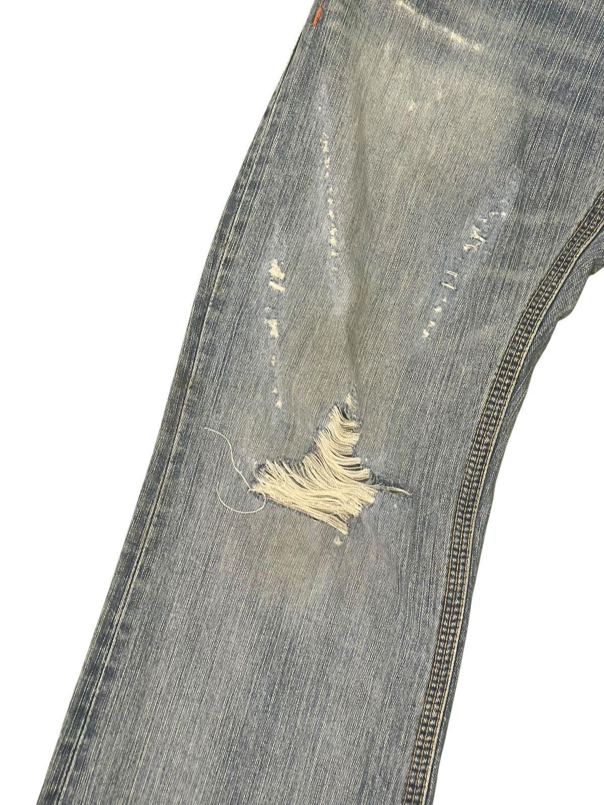 Le Grande Bleu (L.G.B.) Flare Jeans Edwin Japan Faded Distress Boot Cut 2🟦5 Size US 32 / EU 48 - 6 Thumbnail