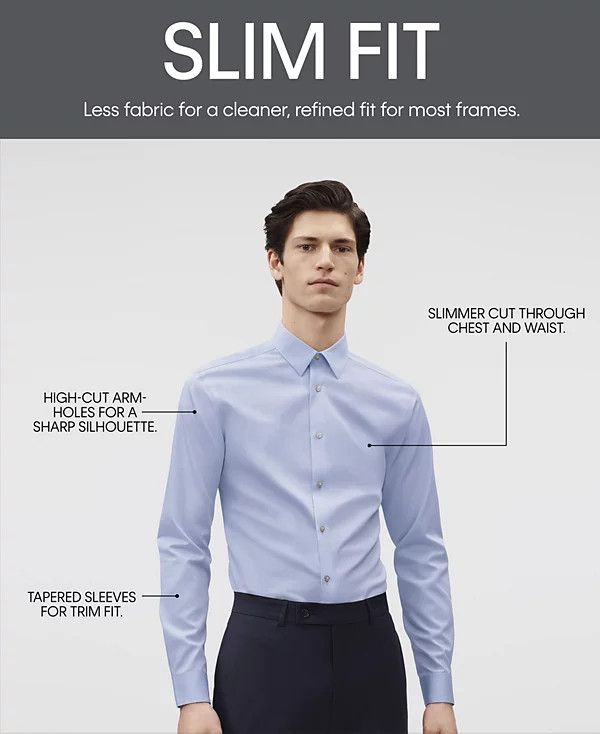 Calvin Klein Calvin Klein Steel Men's Slim-Fit Non-Iron Size US XXS / EU 40 - 5 Thumbnail