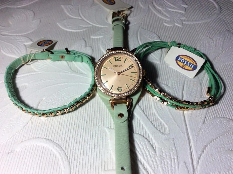 Fossil Fossil Women's Georgia green Watch with two leather braclete Size ONE SIZE - 12 Thumbnail