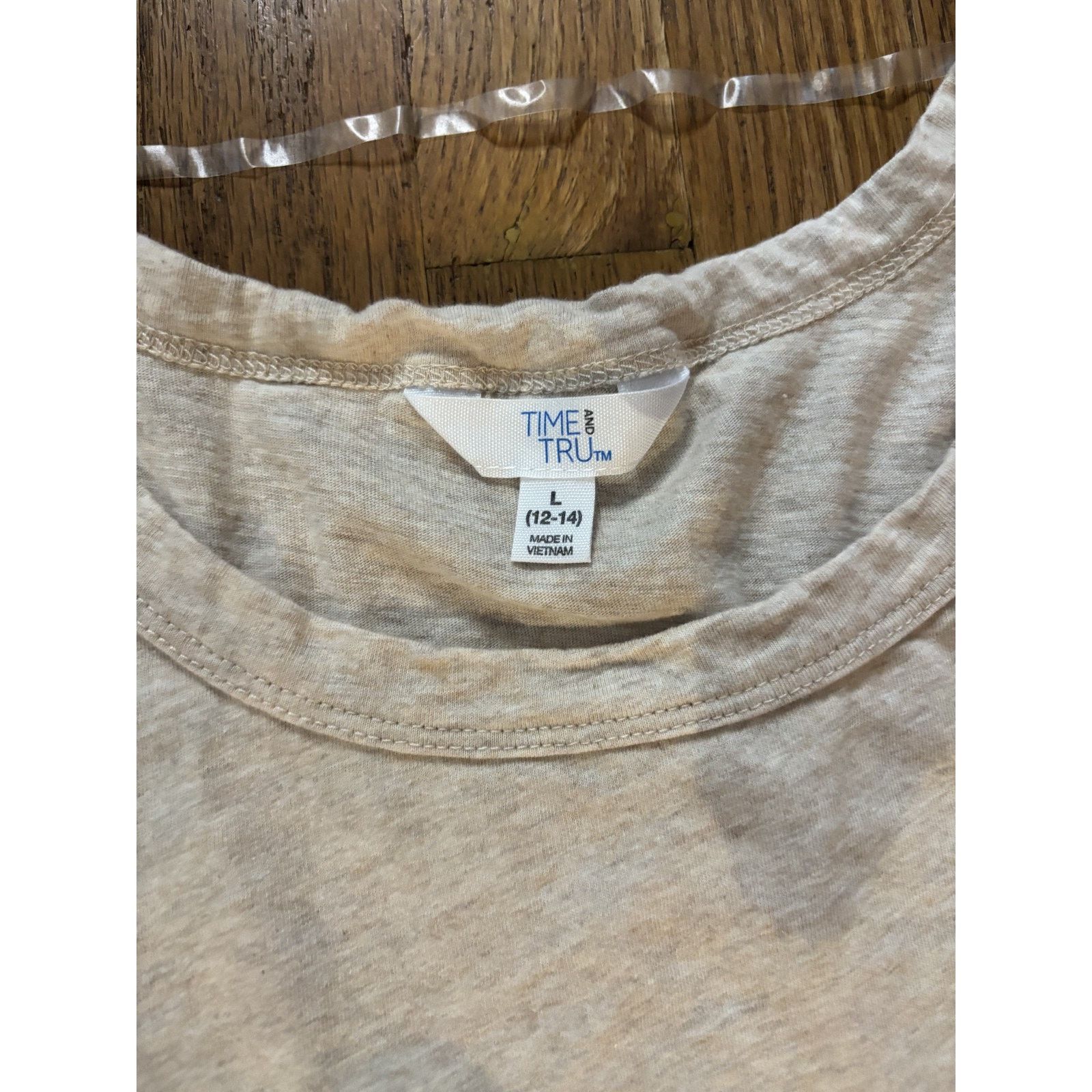 The Unbranded Brand Time & Tru Women's Tiered Dress Large, in Oatmeal/Offwhite Size L / US 10 / IT 46 - 2 Thumbnail