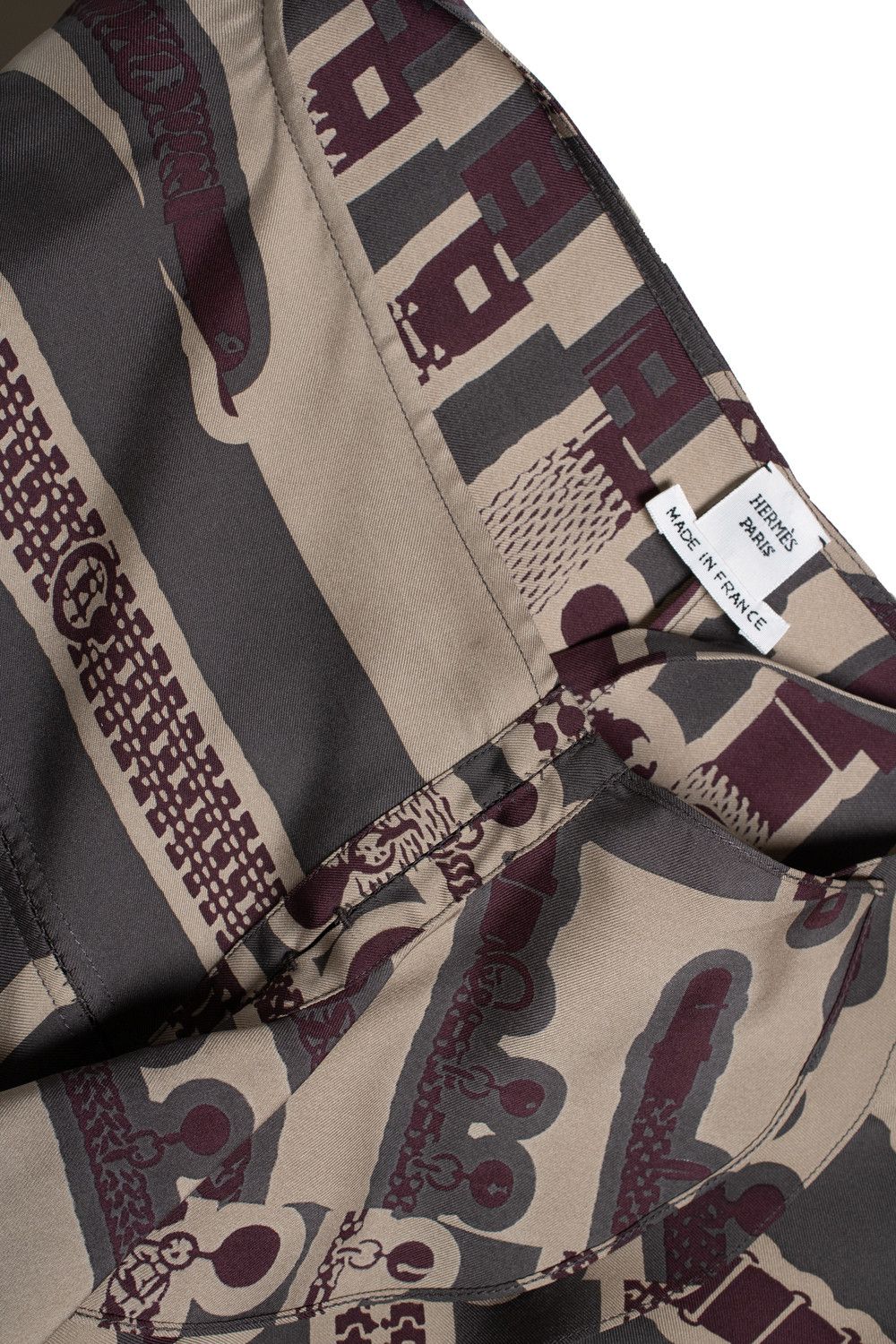 Hermes Hermes, silk ruffled midi dress with belt print Size S / US 4 / IT 40 - 6 Thumbnail