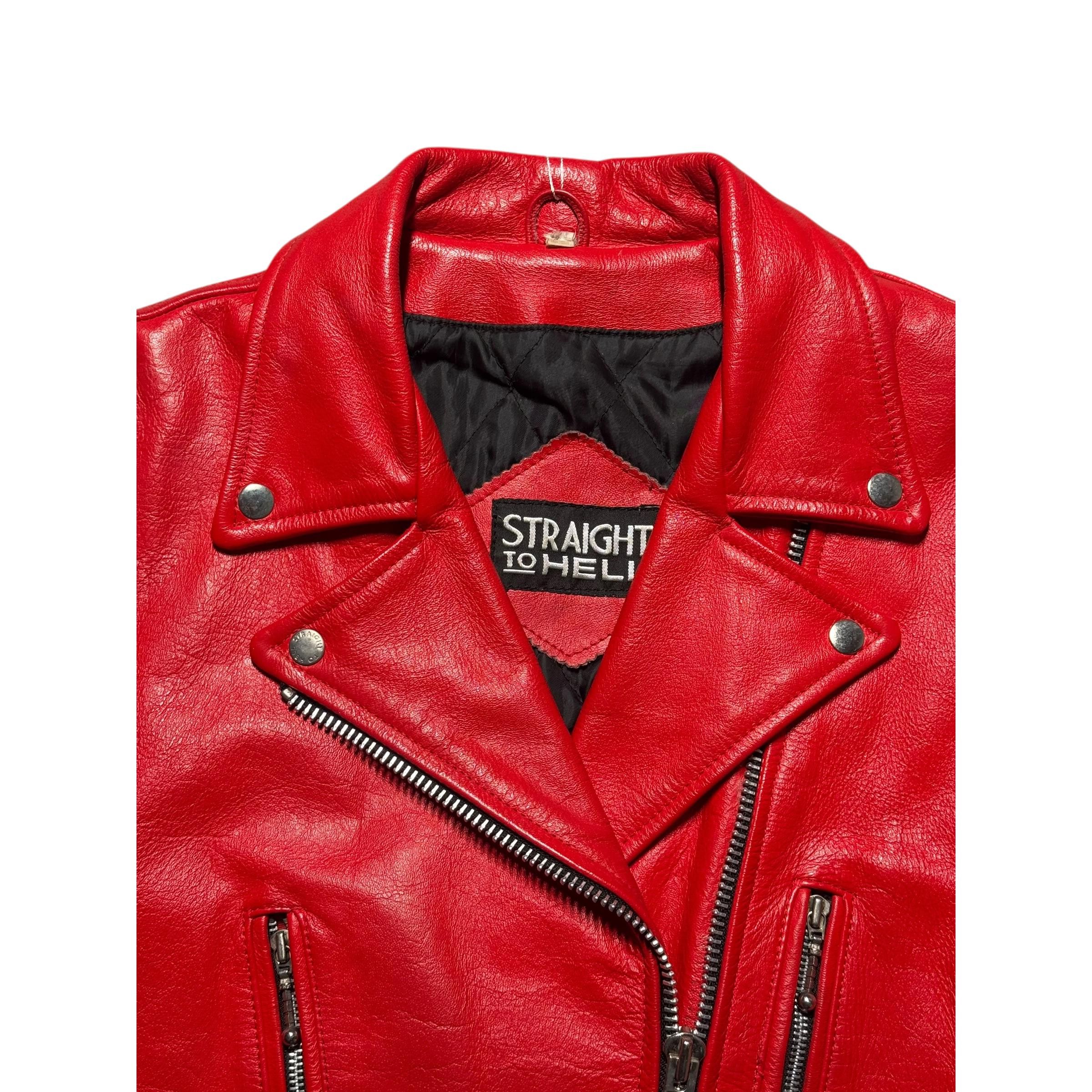 Other Vintage Red Leather Biker Jacket Size US M / EU 48-50 / 2 - 6 Thumbnail