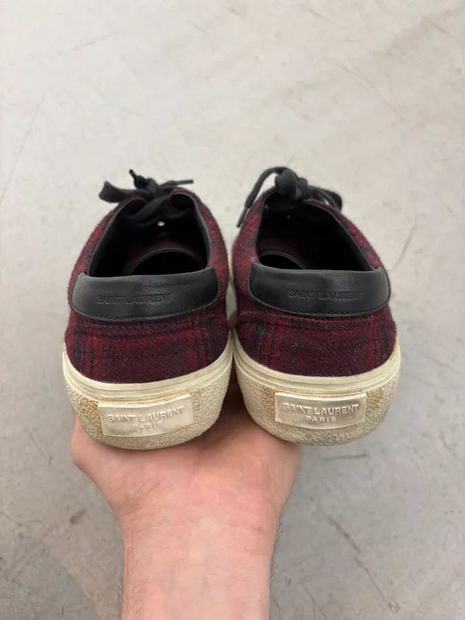 Saint Laurent Paris 2010s Saint Laurent Bordeaux Tartan Sneakers Size US 10 / EU 43 - 7 Thumbnail
