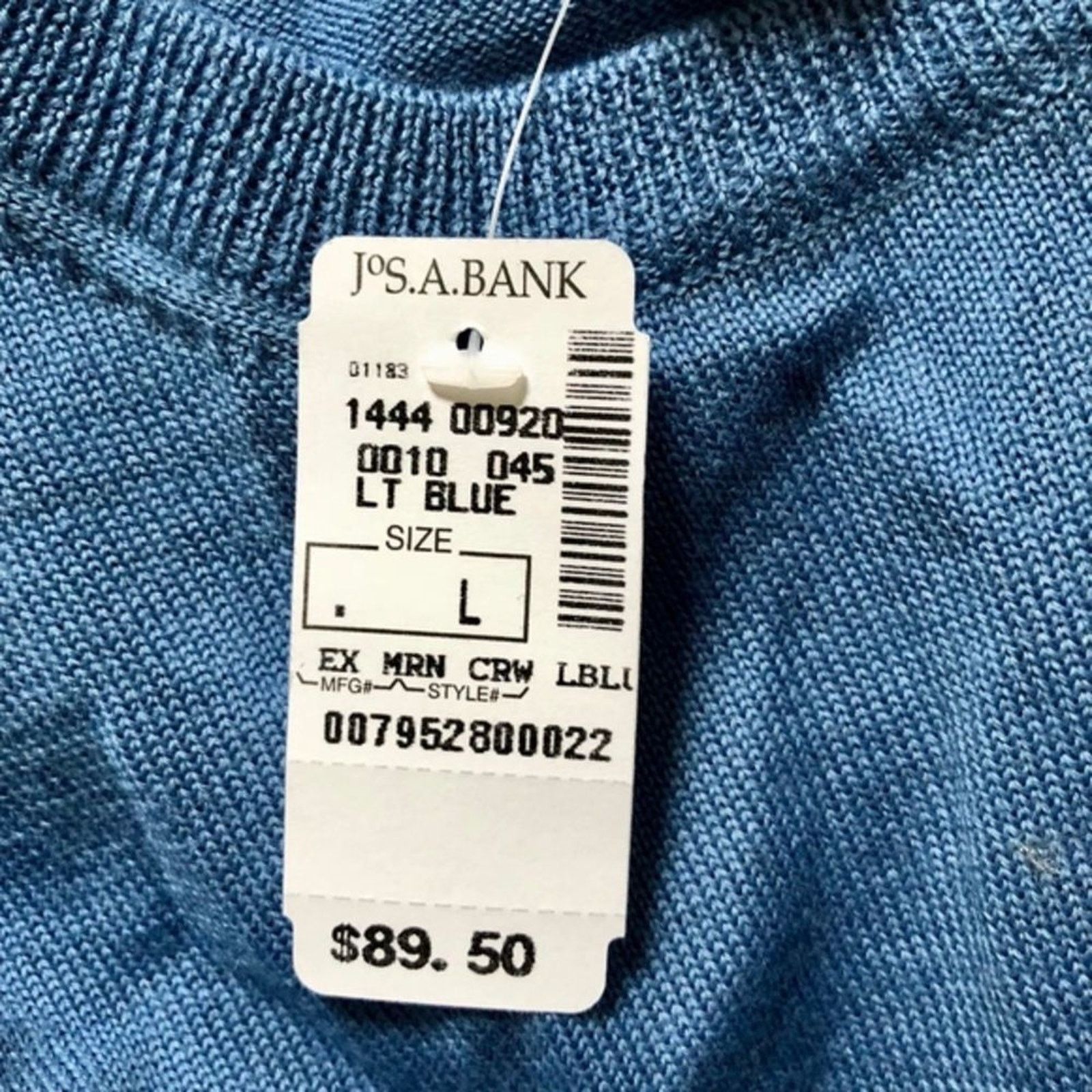 Jos. A. Bank Jos A. Bank executive blue crewneck knit sweater | Sz L, NWT Size US L / EU 52-54 / 3 - 5 Thumbnail