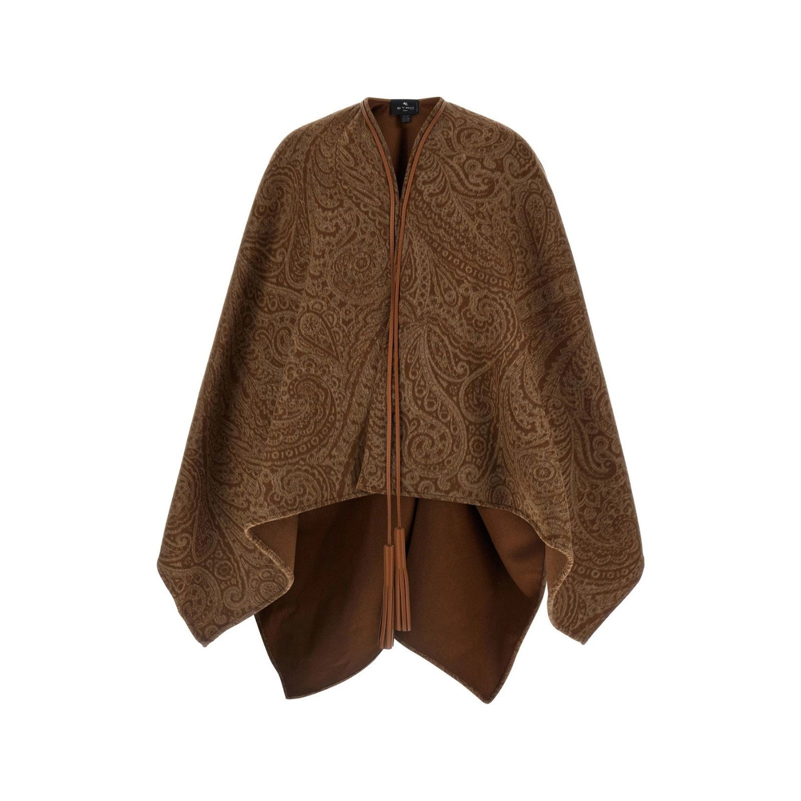 Etro ETRO Brown Wool Cape Size ONE SIZE - 1 Thumbnail