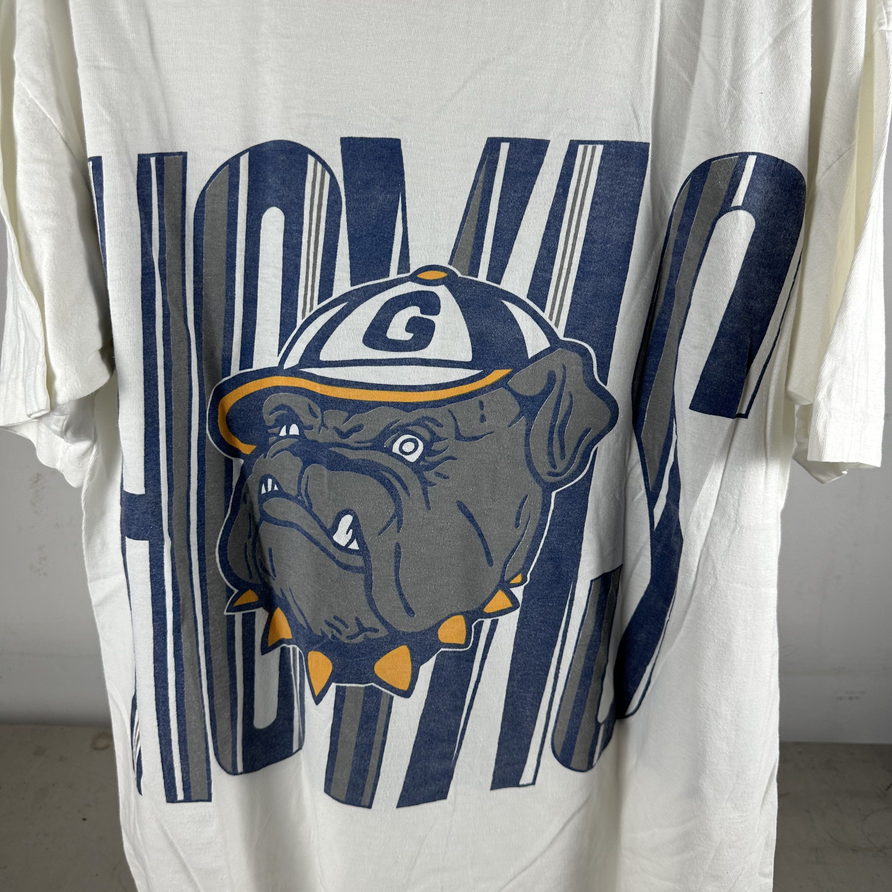 Vintage Vintage 90s Georgetown Hoyas NCAA Mascot Graphic T-shirt Size US XL / EU 56 / 4 - 4 Thumbnail