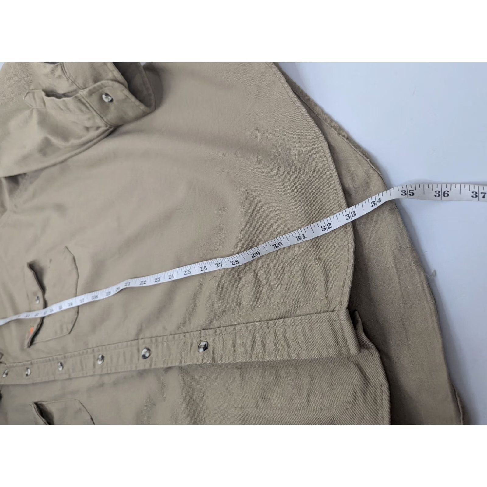 Wrangler Wrangler Shirt Mens 2XL Khaki Beige FR Button-Up Long Sleeve Workwear Collared Button-Front Safety Pockets Cowboy Western Size US XXL / EU 58 / 5 - 7 Thumbnail