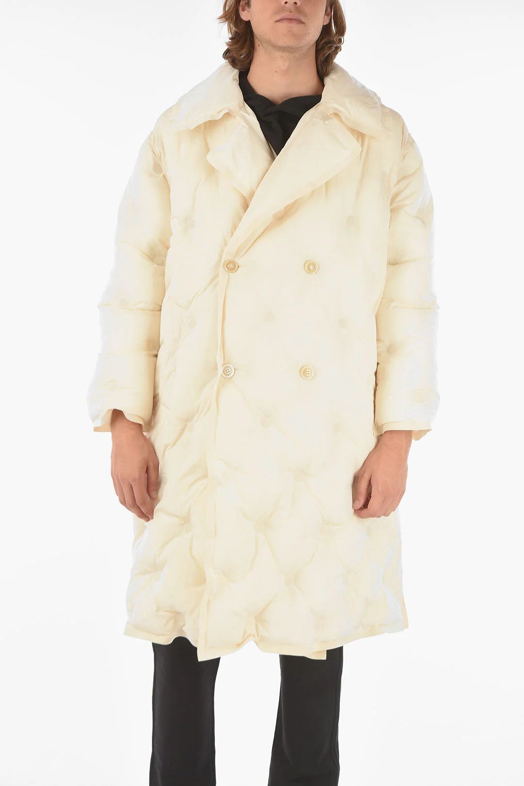 Maison Margiela og1mm0326 Maxi Double-Breasted Puffer Jacket in White Size US XS / EU 42 / 0 - 1 Thumbnail