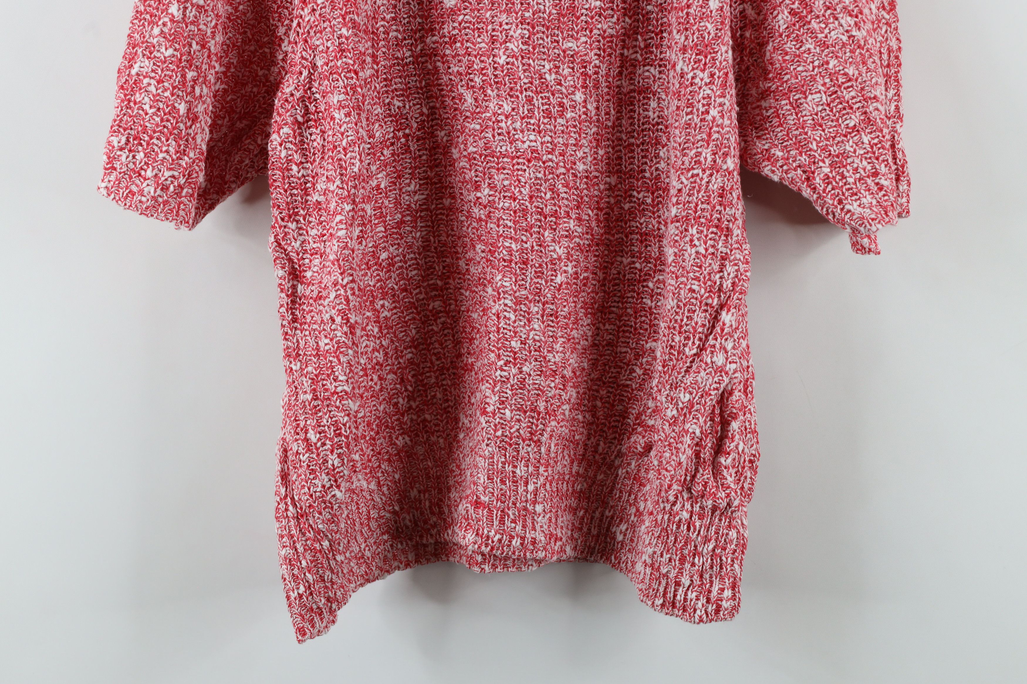 Vintage Vintage 90s Streetwear Ribbed Knit Short Sleeve Sweater Red Size L / US 10 / IT 46 - 8 Thumbnail