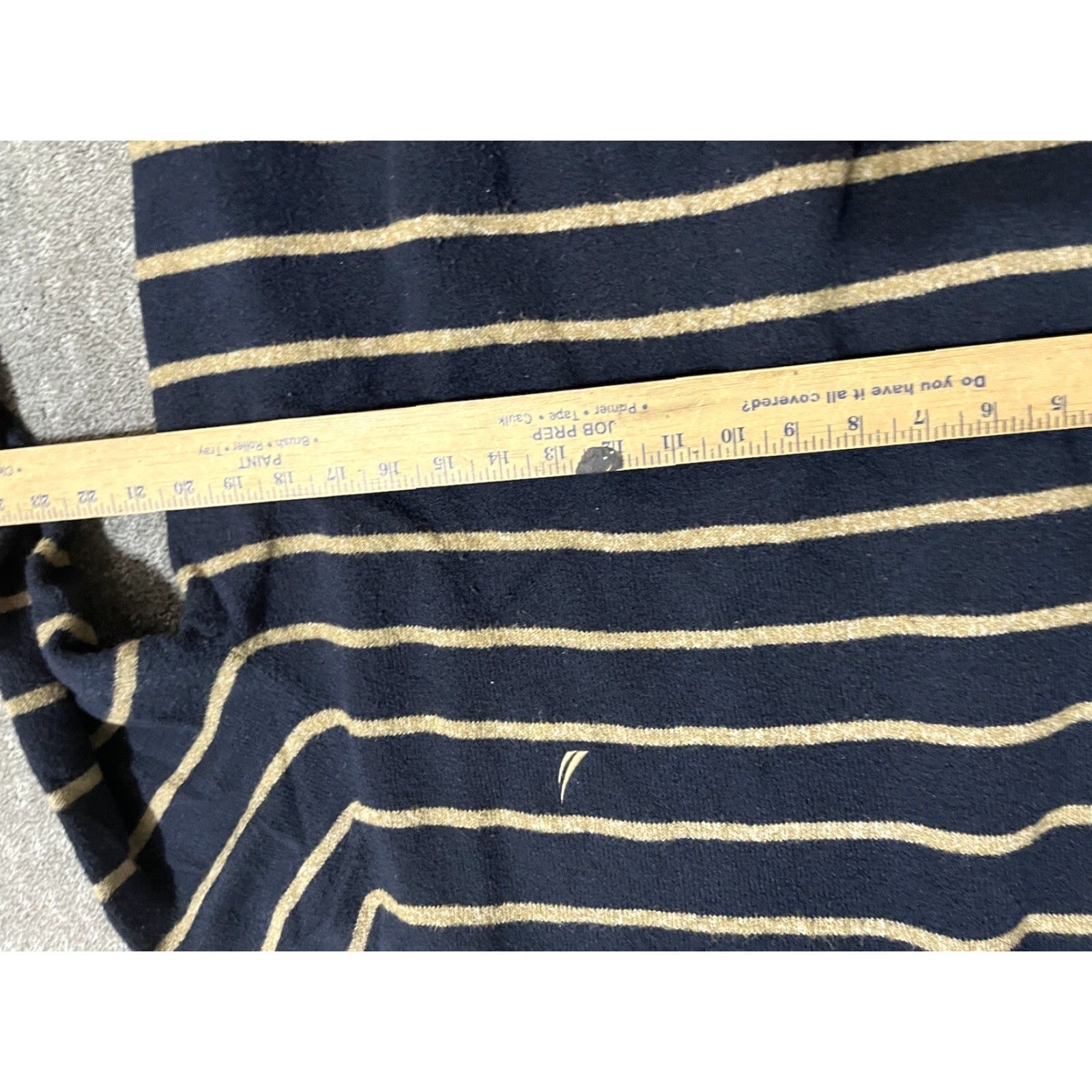 Nautica VINTAGE Nautica Shirt Mens L Navy Beige Striped Logo Crew Neck Cotton Pullover (All Seasons) Mens Size US L / EU 52-54 / 3 - 6 Thumbnail