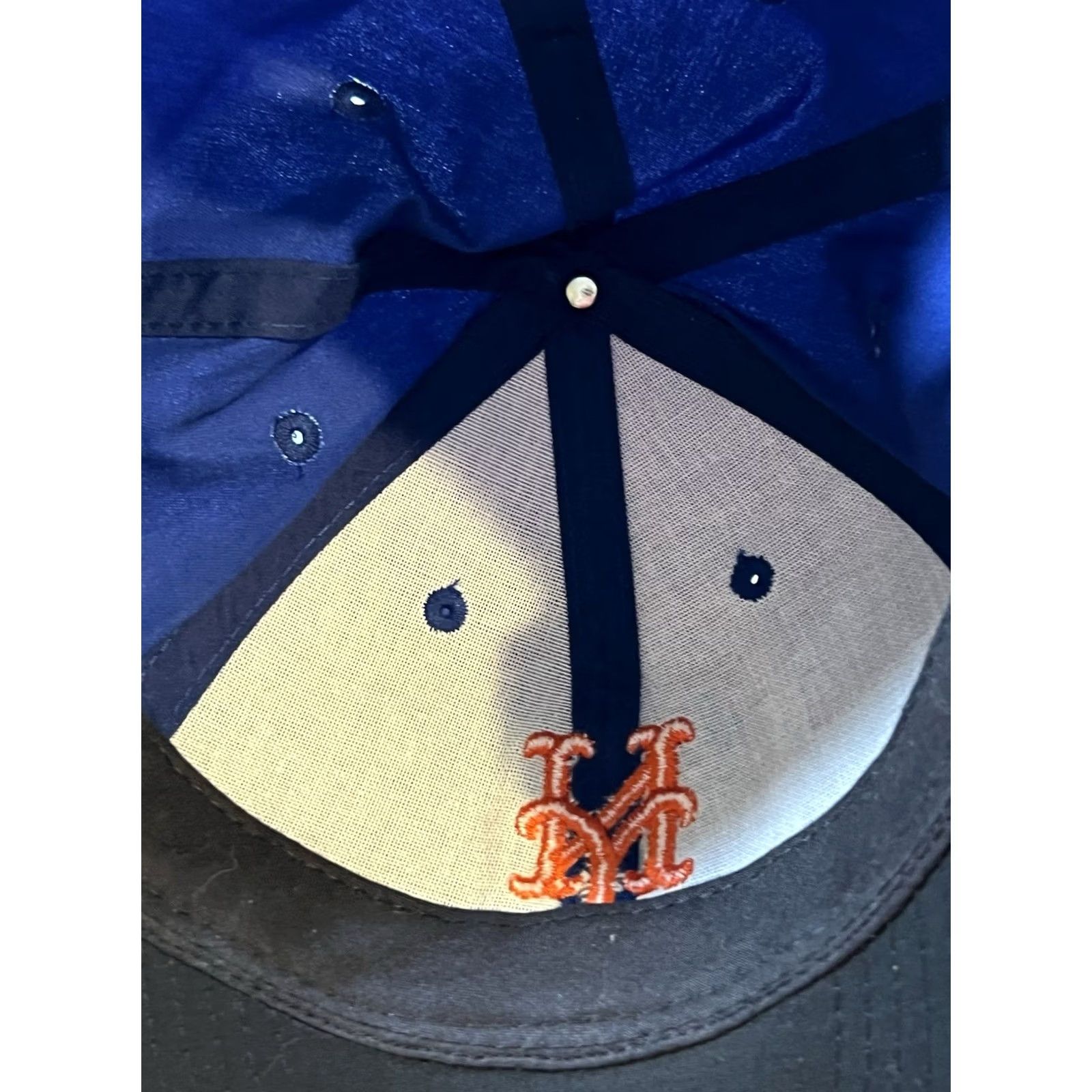 MLB VINTAGE New York Mets Ball Cap MLB Official License Mens Adjustable Blue Cotton Polyester Snapback Velcro Sports Cap Size ONE SIZE - 5 Thumbnail