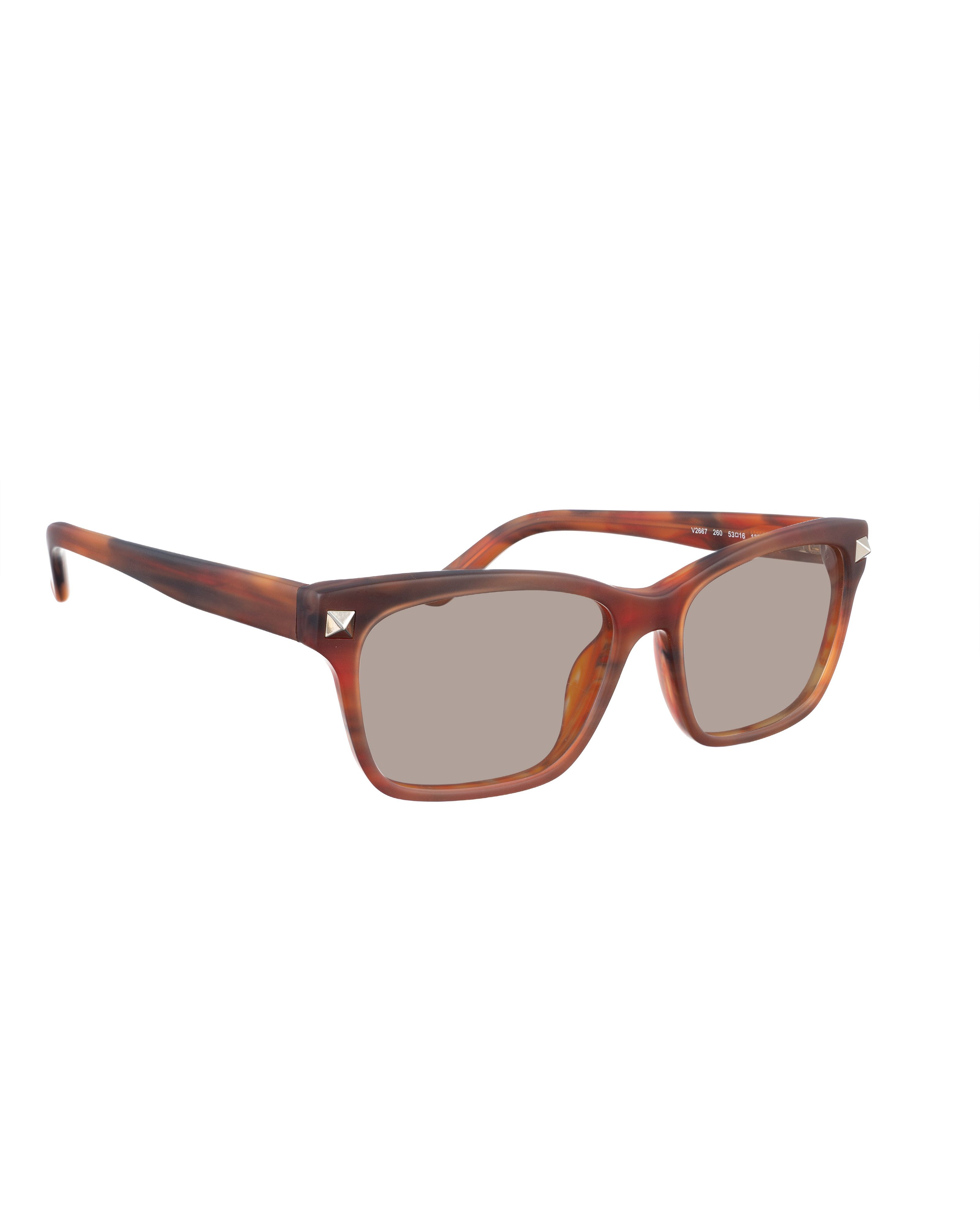 Valentino Valentino 00s Matte Havana Brown Nerdy Sunglasses with Studs Size ONE SIZE - 2 Thumbnail