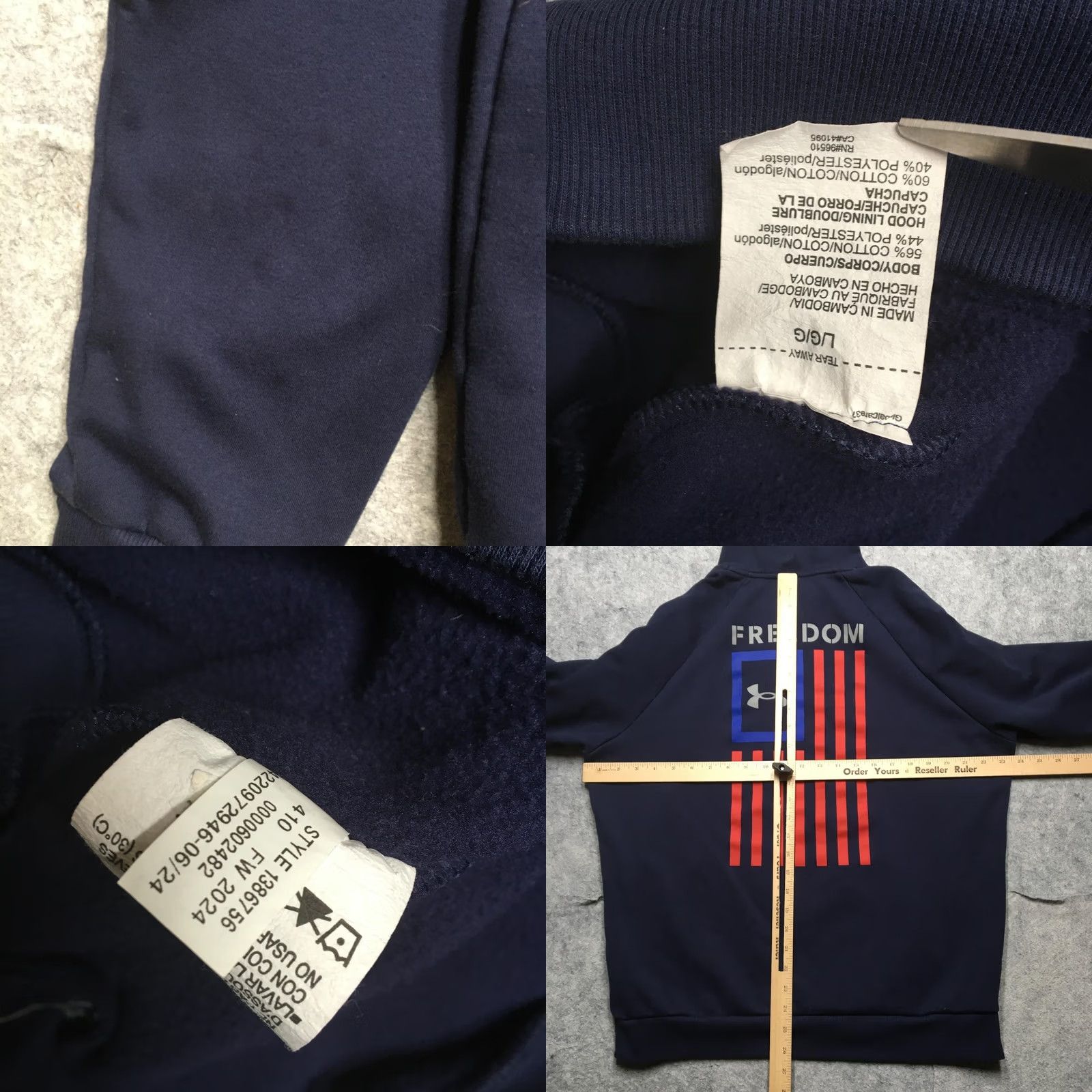 Under Armour Under Armour Freedom Hoodie Mens L Blue Pullover Graphic Print Flag USA Size US L / EU 52-54 / 3 - 9 Thumbnail