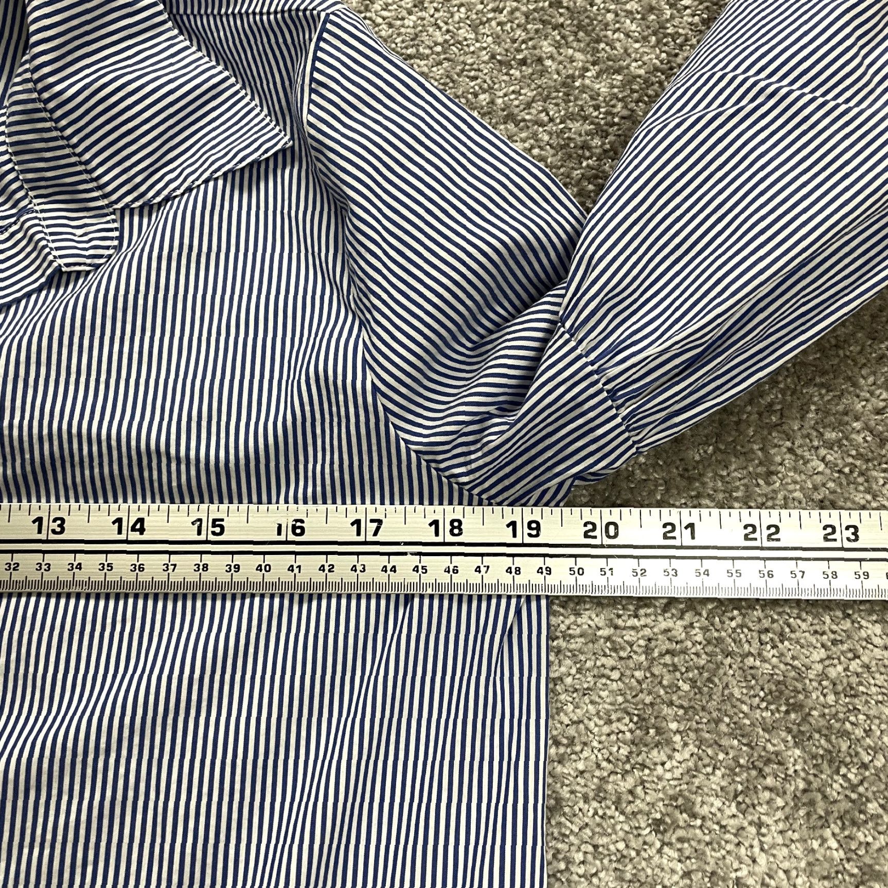 Nautica PIETRO BRUNELLI Nautical Stripe Knit Dress S Short Sleeve Cap Sleeve Collared Button Midi A-Line Womens Blue S Size S / US 4 / IT 40 - 7 Thumbnail